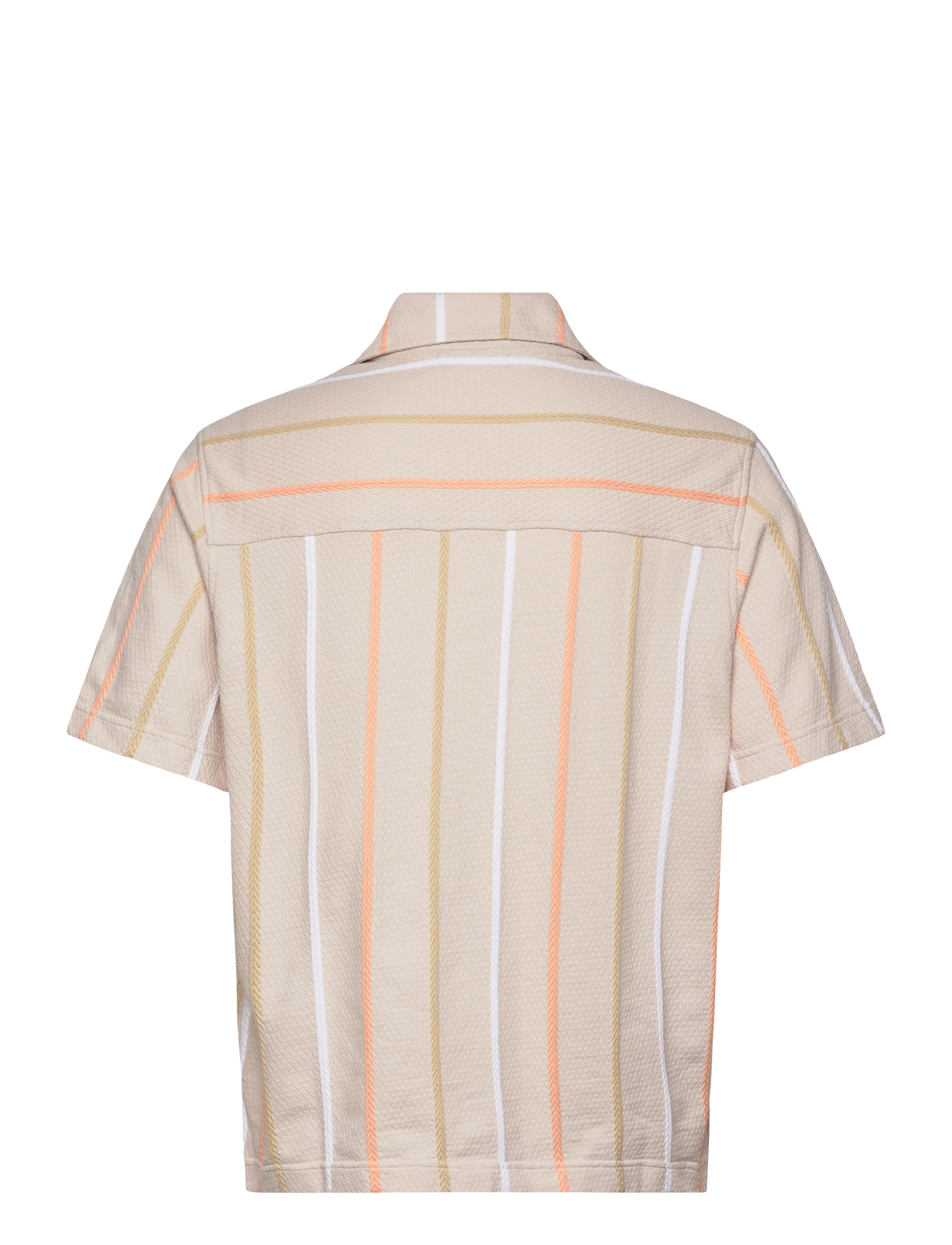 J. Lindeberg - Theron Stripe Resort Shirt - kortärmade skjortor - moonbeam - 2