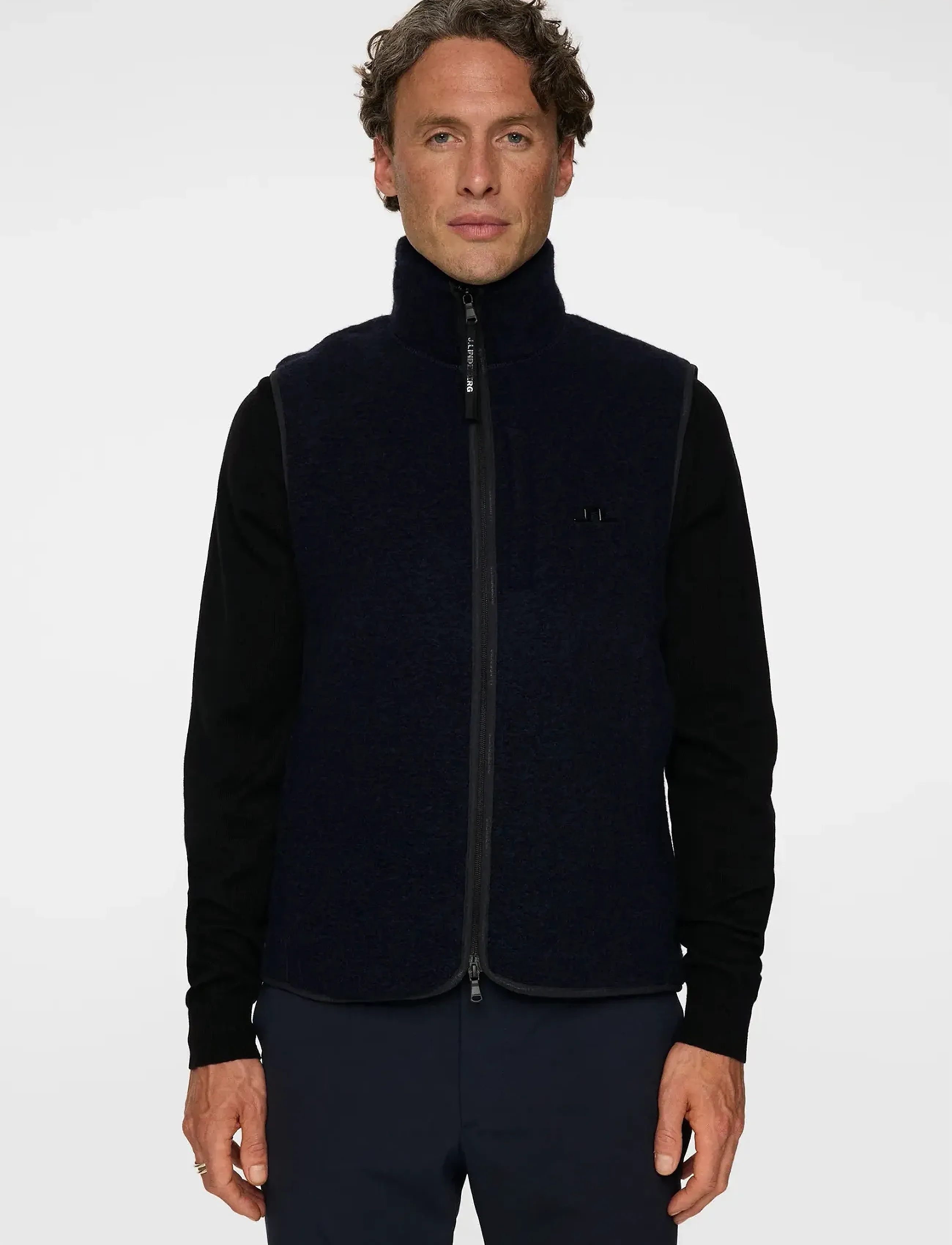J. Lindeberg Duncan Wool Fleece Vest - Clothing - JL NAVY / navy