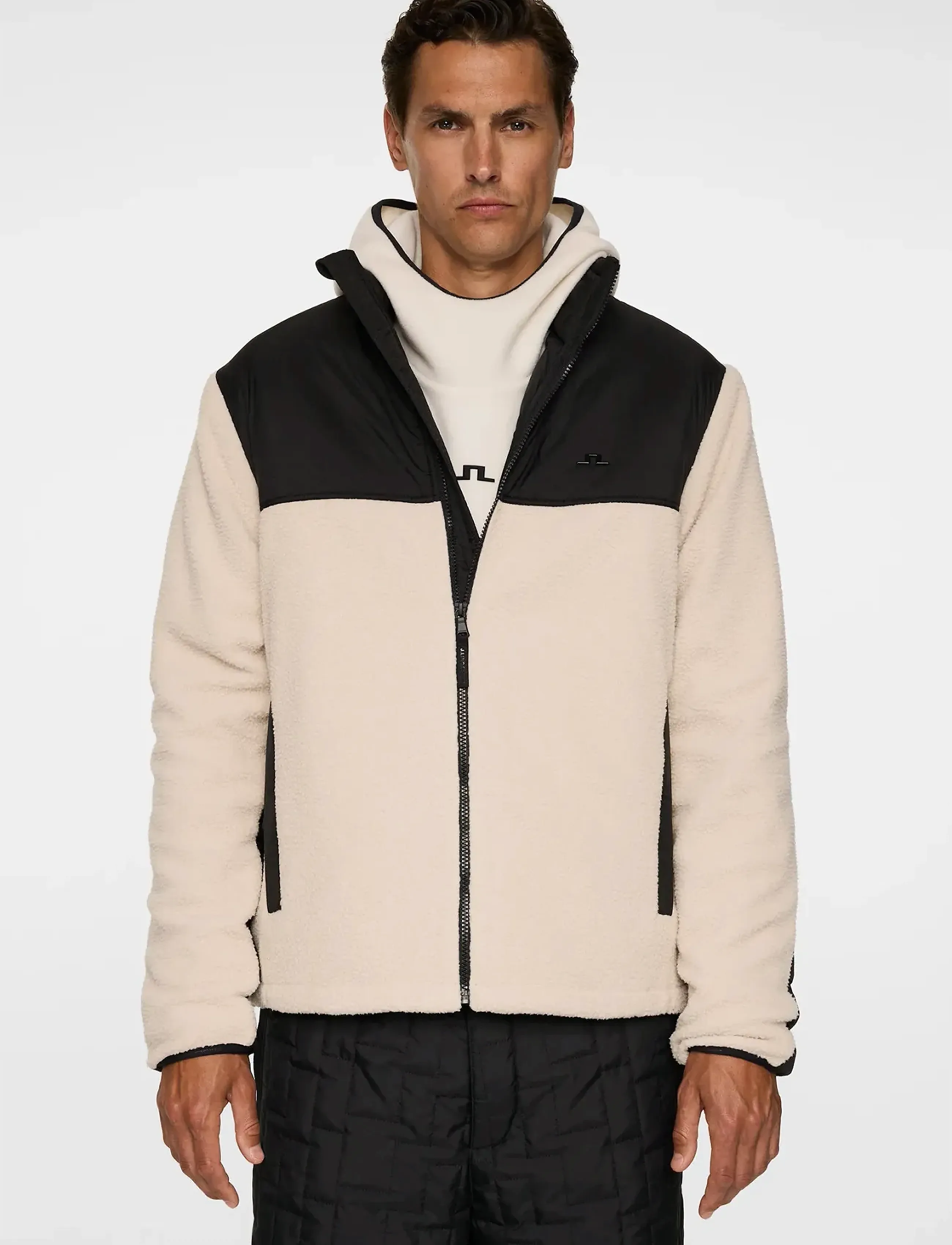 J. Lindeberg Provo Pile Jacket - Overtøj - MOONBEAM / cream