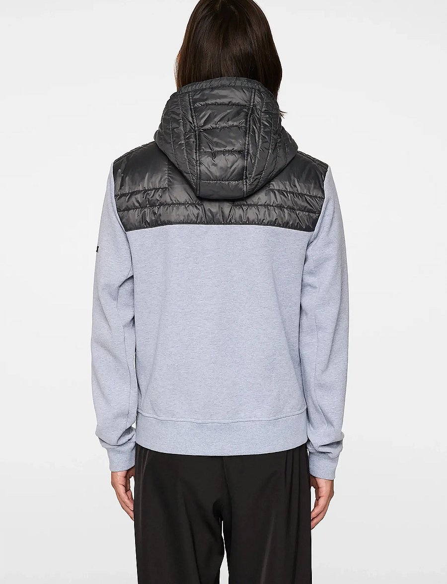 J. Lindeberg - Seth Hybrid Zip Hood - hybridjakker - medium grey melange - 3