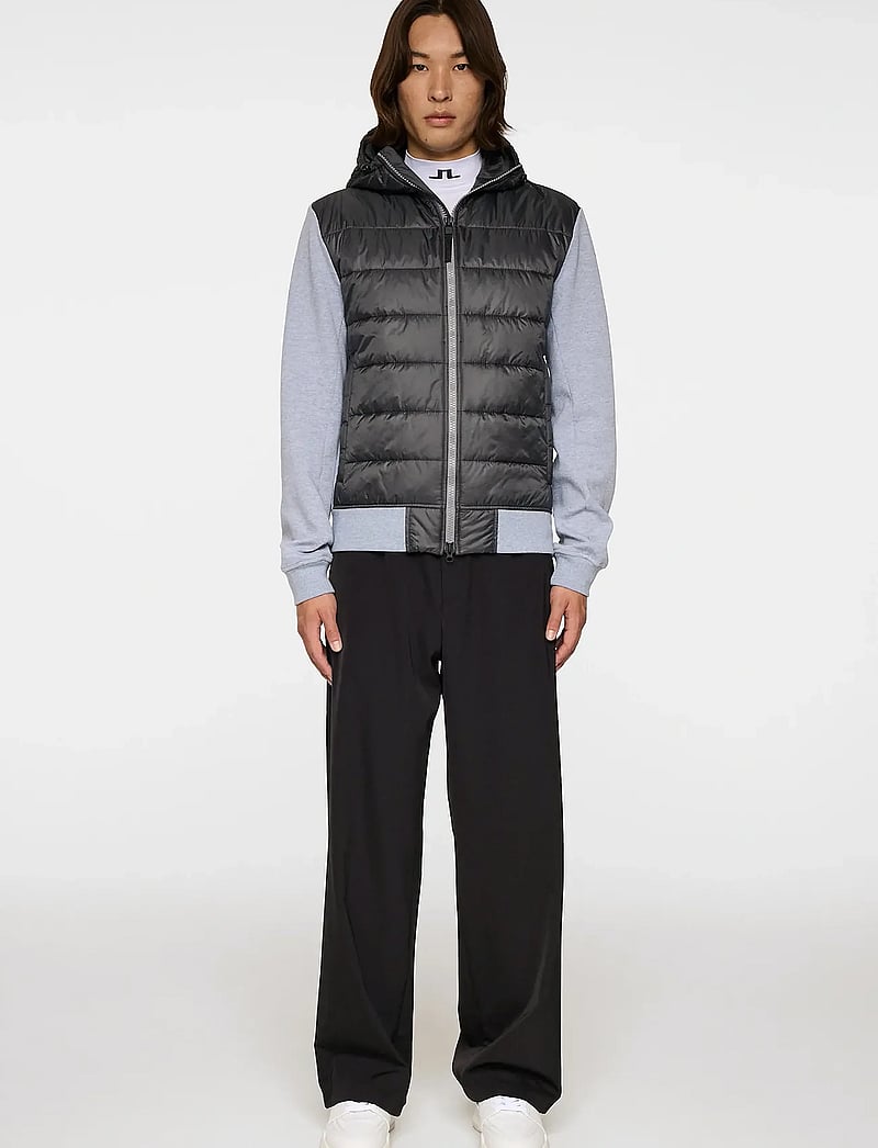 J. Lindeberg - Seth Hybrid Zip Hood - hybridjackor - medium grey melange - 4