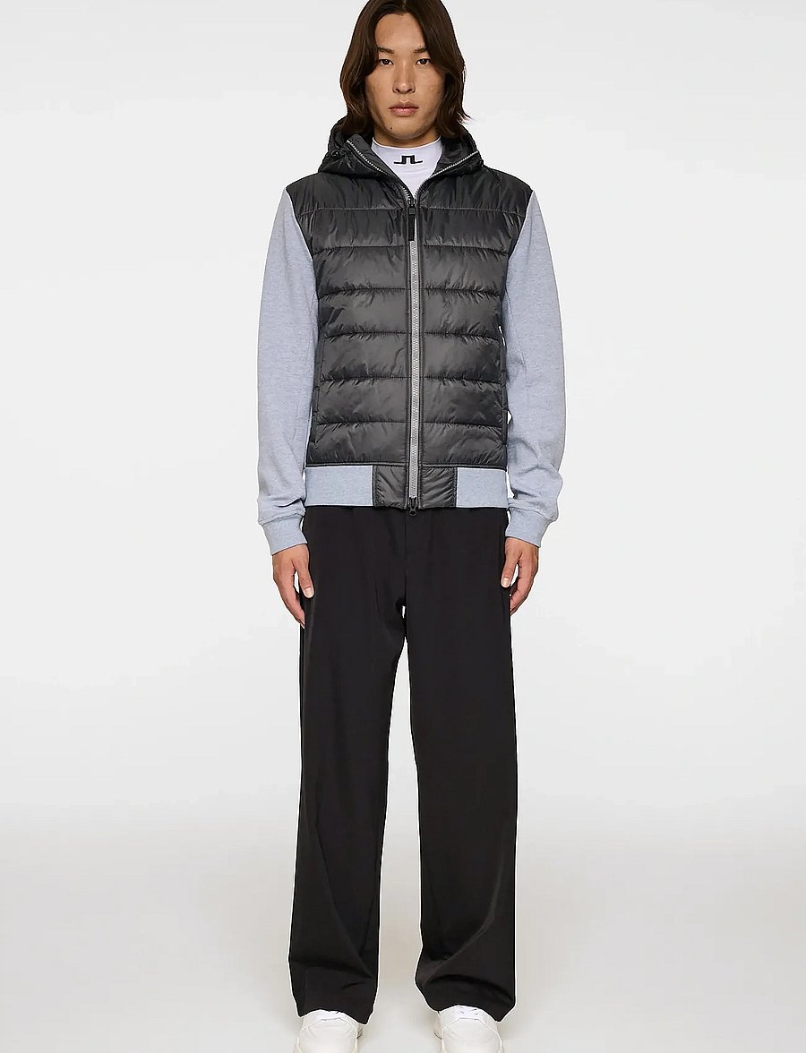 J. Lindeberg - Seth Hybrid Zip Hood - hybridjakker - medium grey melange - 4