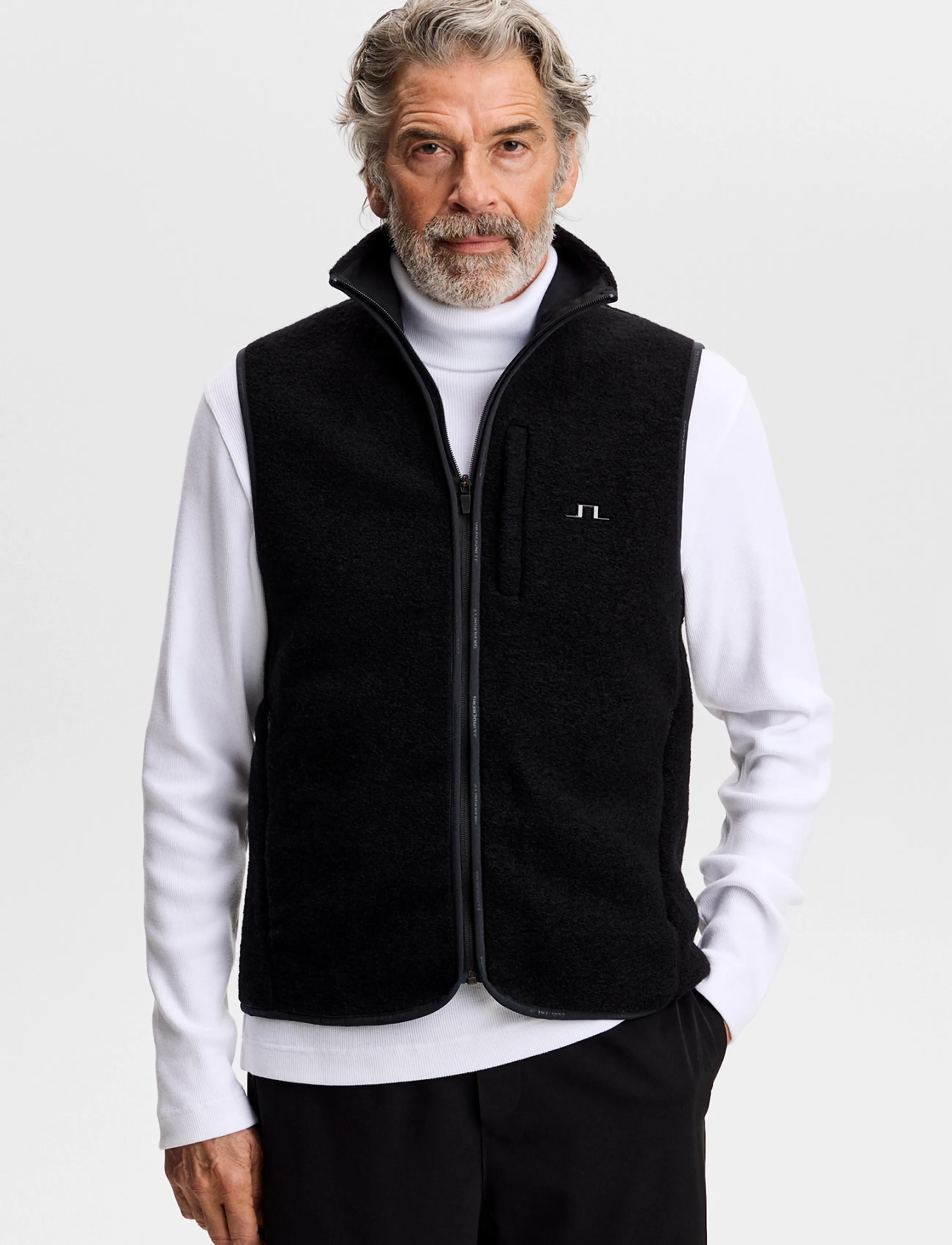 J. Lindeberg Duncan Wool Fleece Vest - Westen - BLACK / black