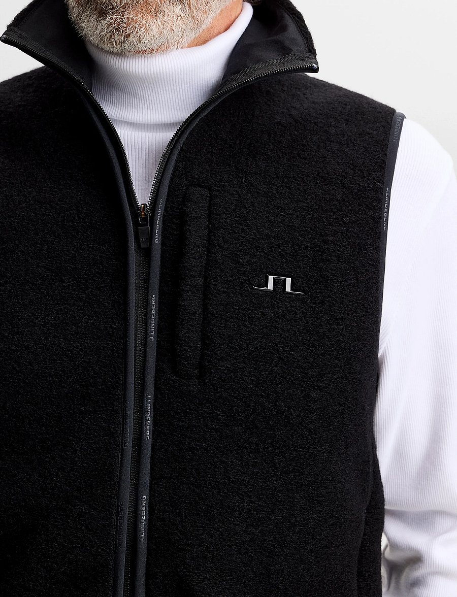 J. Lindeberg - Duncan Wool Fleece Vest - westen - black - 4