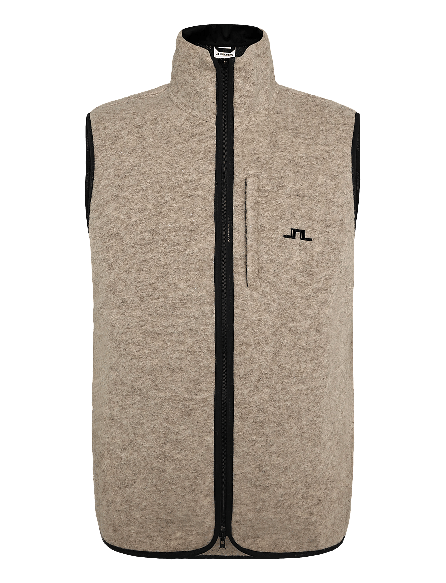J. Lindeberg - Duncan Wool Fleece Vest - västar - moonbeam - 1