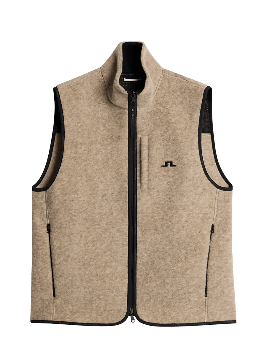 J. Lindeberg - Duncan Wool Fleece Vest - västar - moonbeam - 1