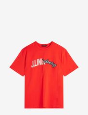 J. Lindeberg - Camilo Graphic T-shirt - kortærmede t-shirts - fiery red - 0