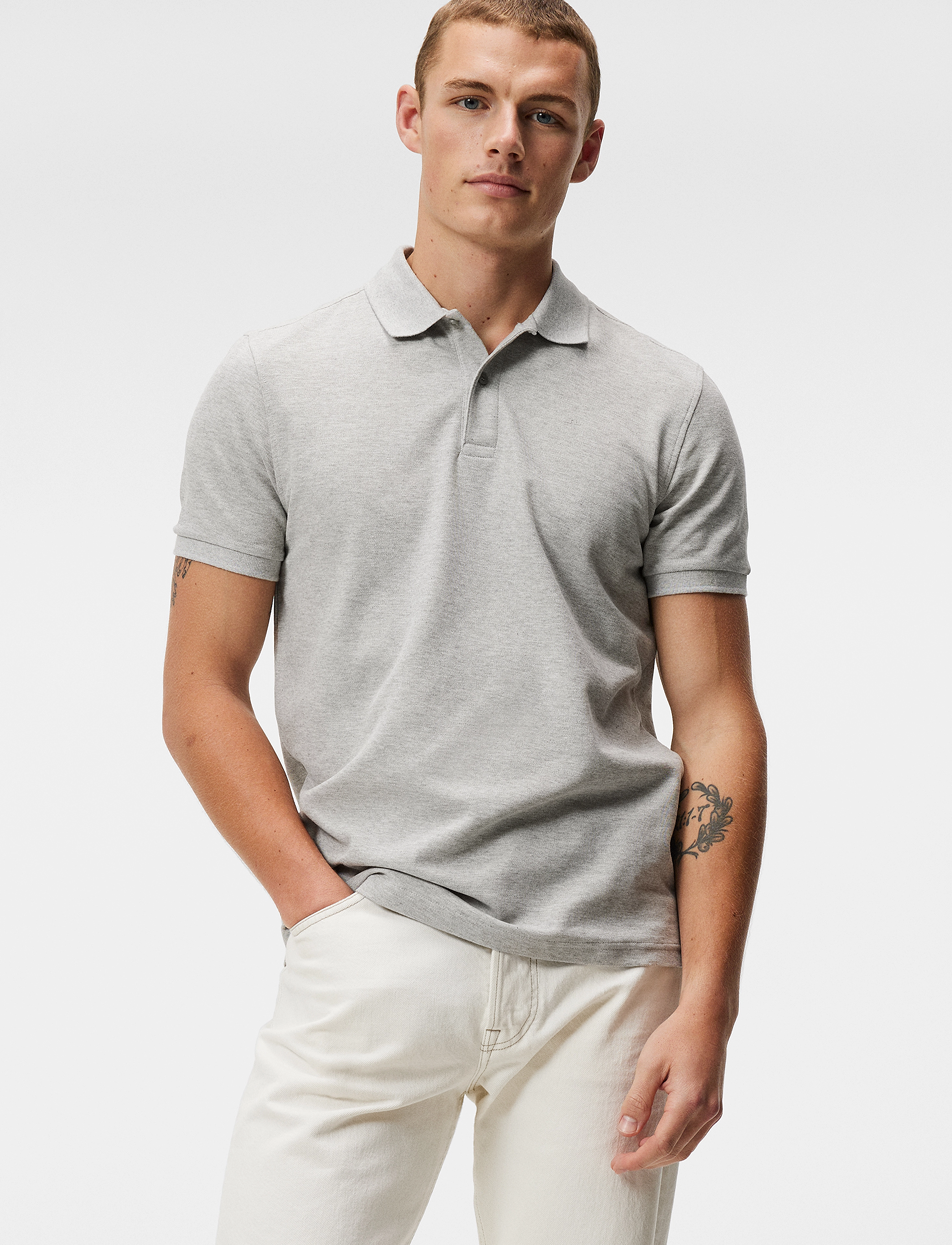 J. Lindeberg - Troy Polo shirt - light grey melange - 1