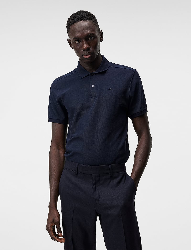 J. Lindeberg - Troy Pique Polo Shirt - kortärmade pikéer - jl navy - 0
