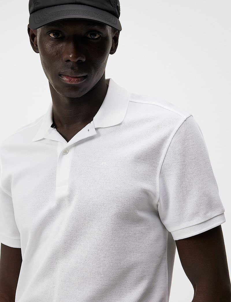 J. Lindeberg - Troy Pique Polo Shirt - kortärmade pikéer - white - 5