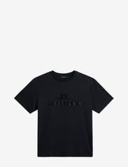 J. Lindeberg - Parcy Logo Tee - kortärmade t-shirts - black - 0