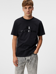 J. Lindeberg - Parcy Logo Tee - kortärmade t-shirts - black - 1