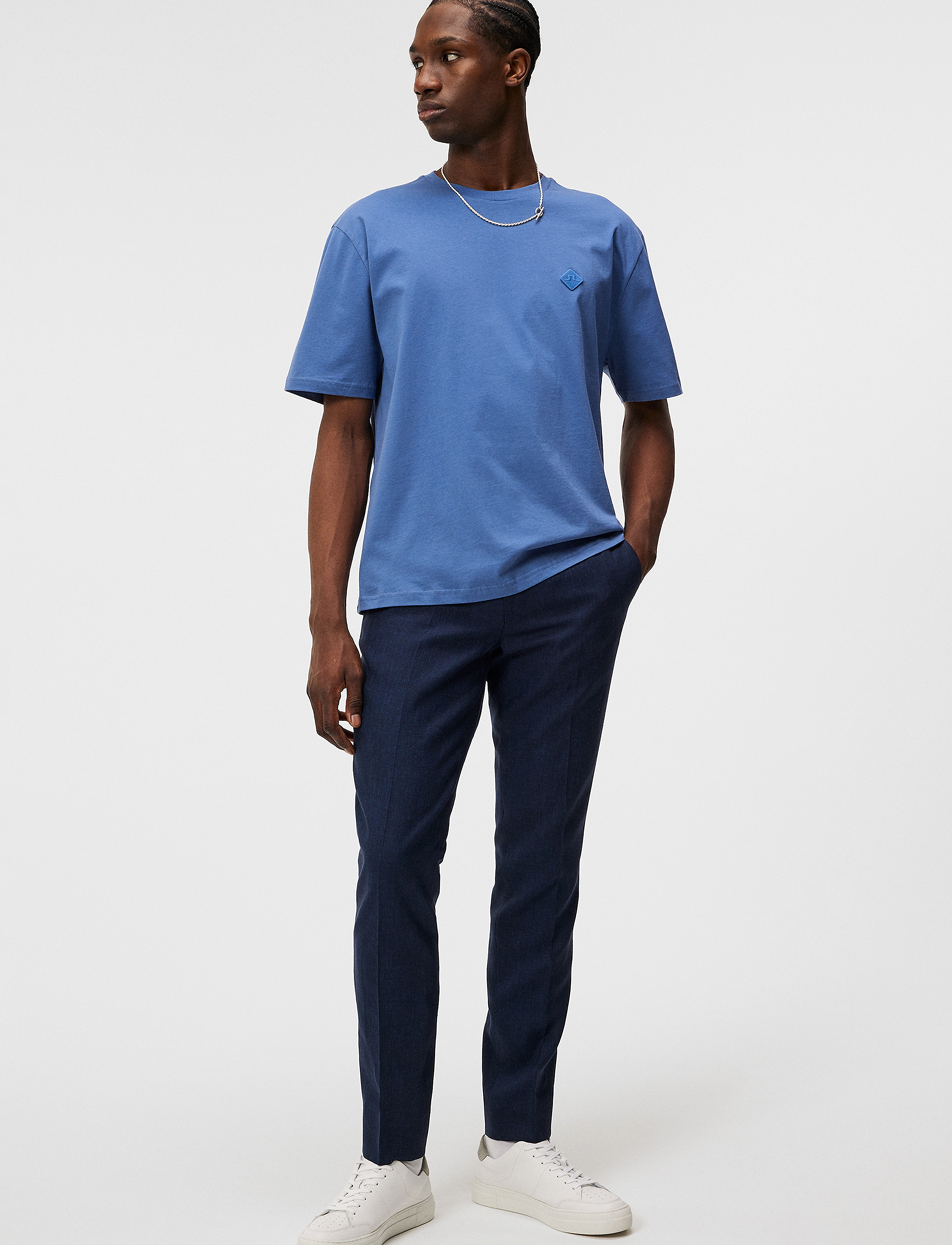 J. Lindeberg - Hale Logo Patch T-Shirt - bijou blue - 4