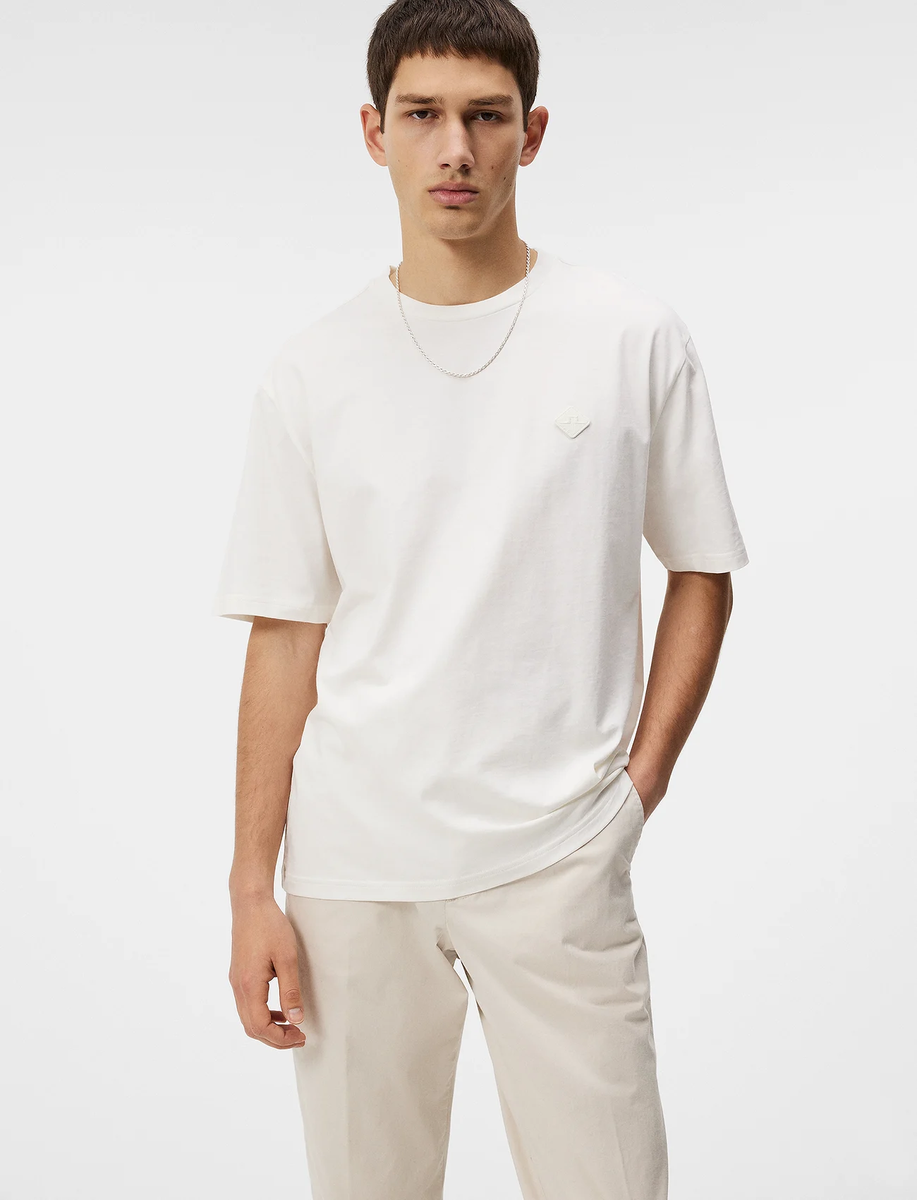 J. Lindeberg - Hale Logo Patch T-Shirt - chemises basiques - cloud white - 0
