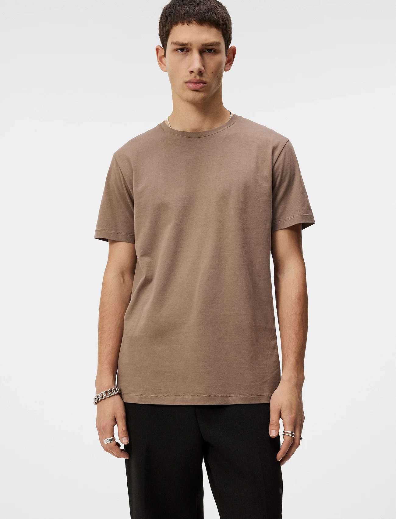 J. Lindeberg - Sid Basic T-Shirt - basic shirts - walnut - 0
