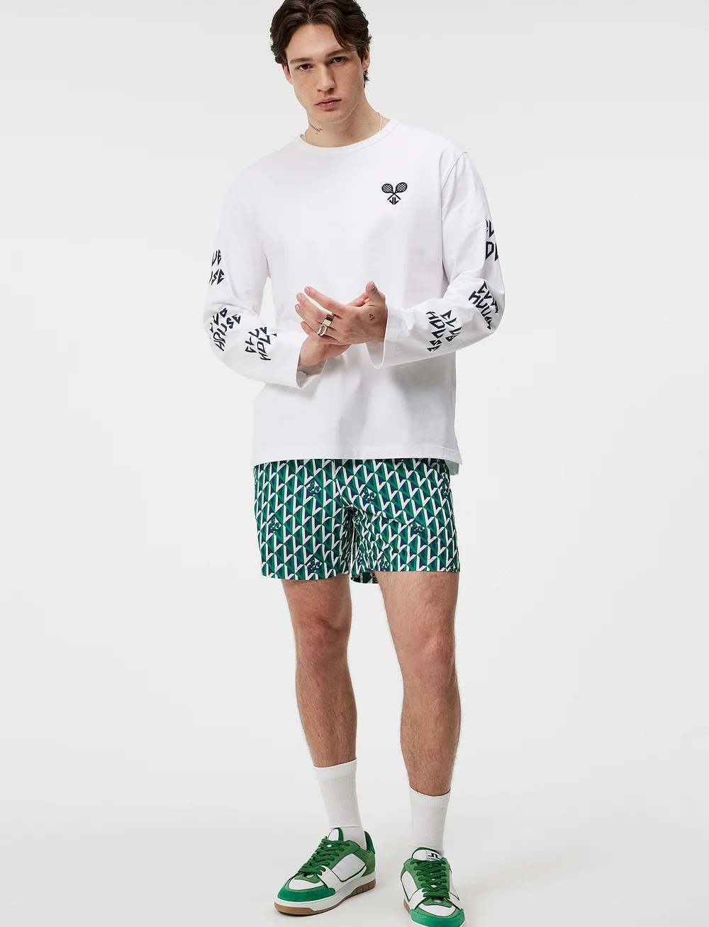 J. Lindeberg - Camilo LS Graphic T-shirt - langärmelig - white - 3