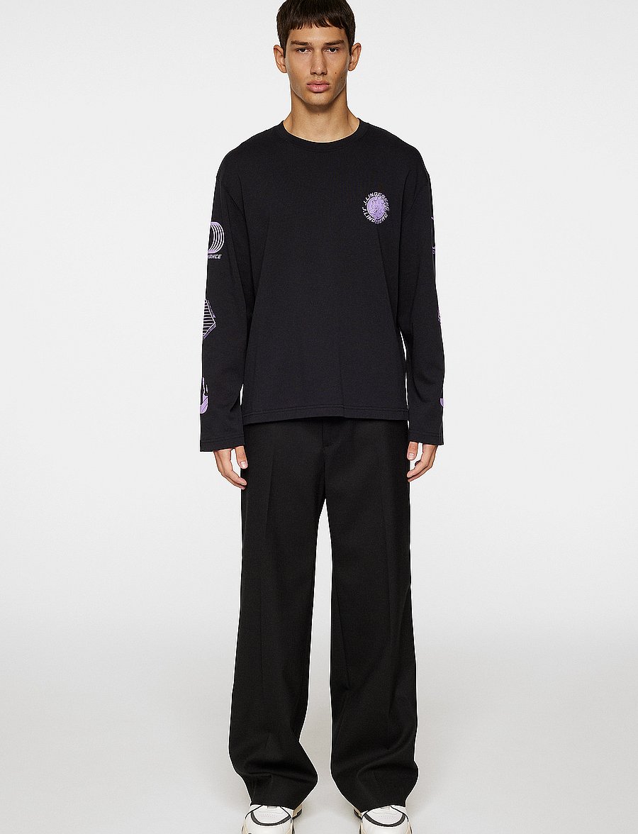 J. Lindeberg - Walsh LS Print T-shirt - long-sleeved t-shirts - black - 3