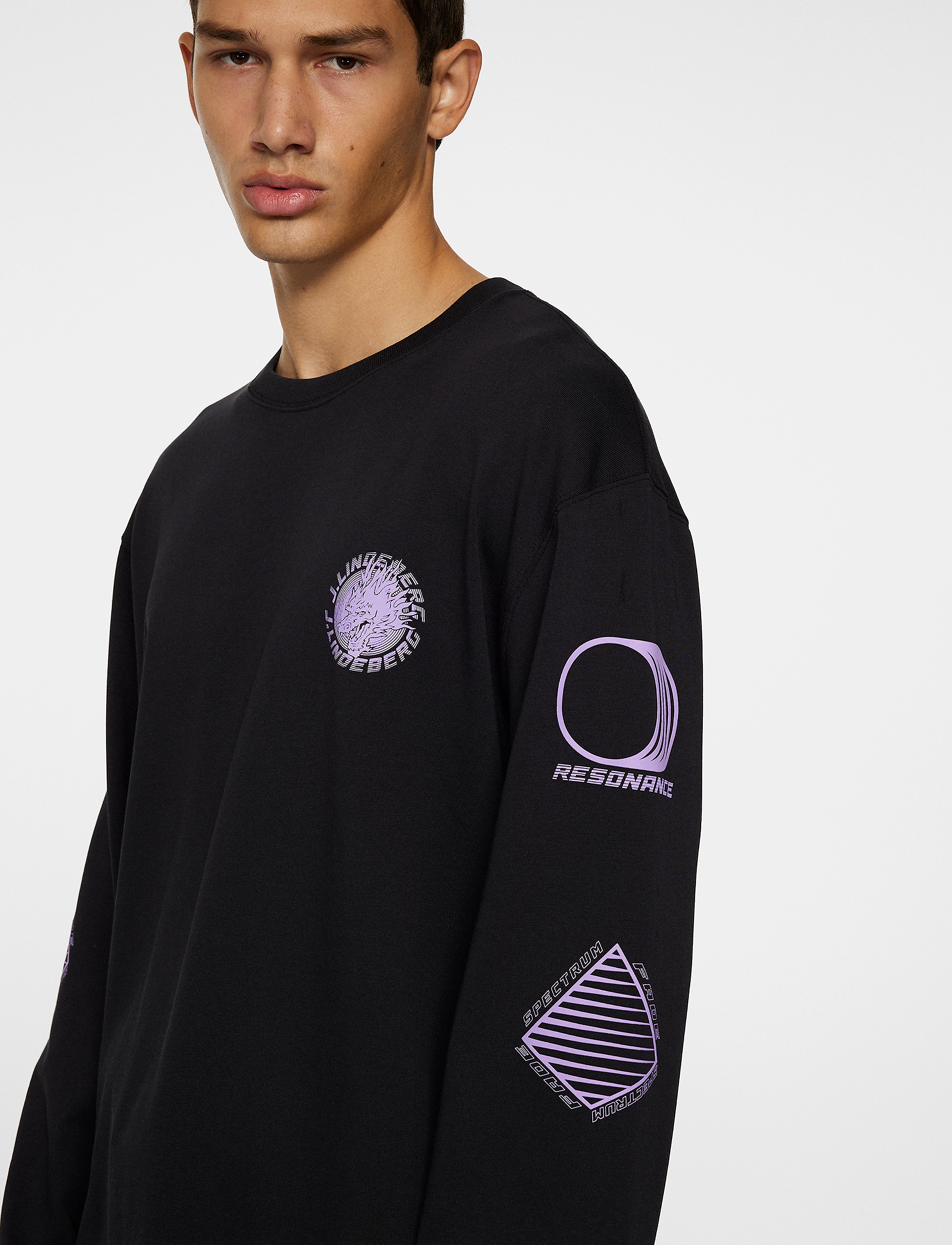 J. Lindeberg - Walsh LS Print T-shirt - langärmelig - black - 4