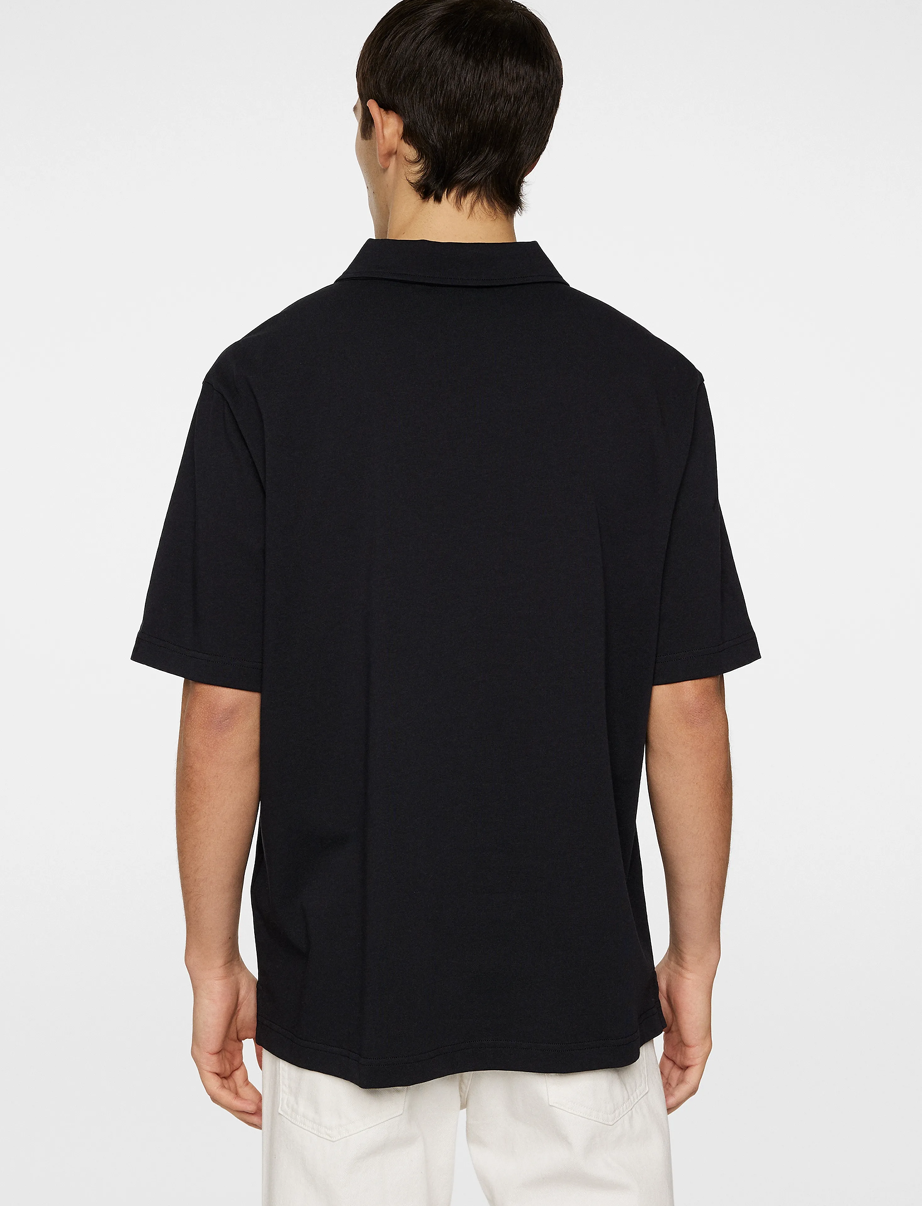 J. Lindeberg - Roy relaxed Polo Pique - stutterma pólóbolir - black - 3