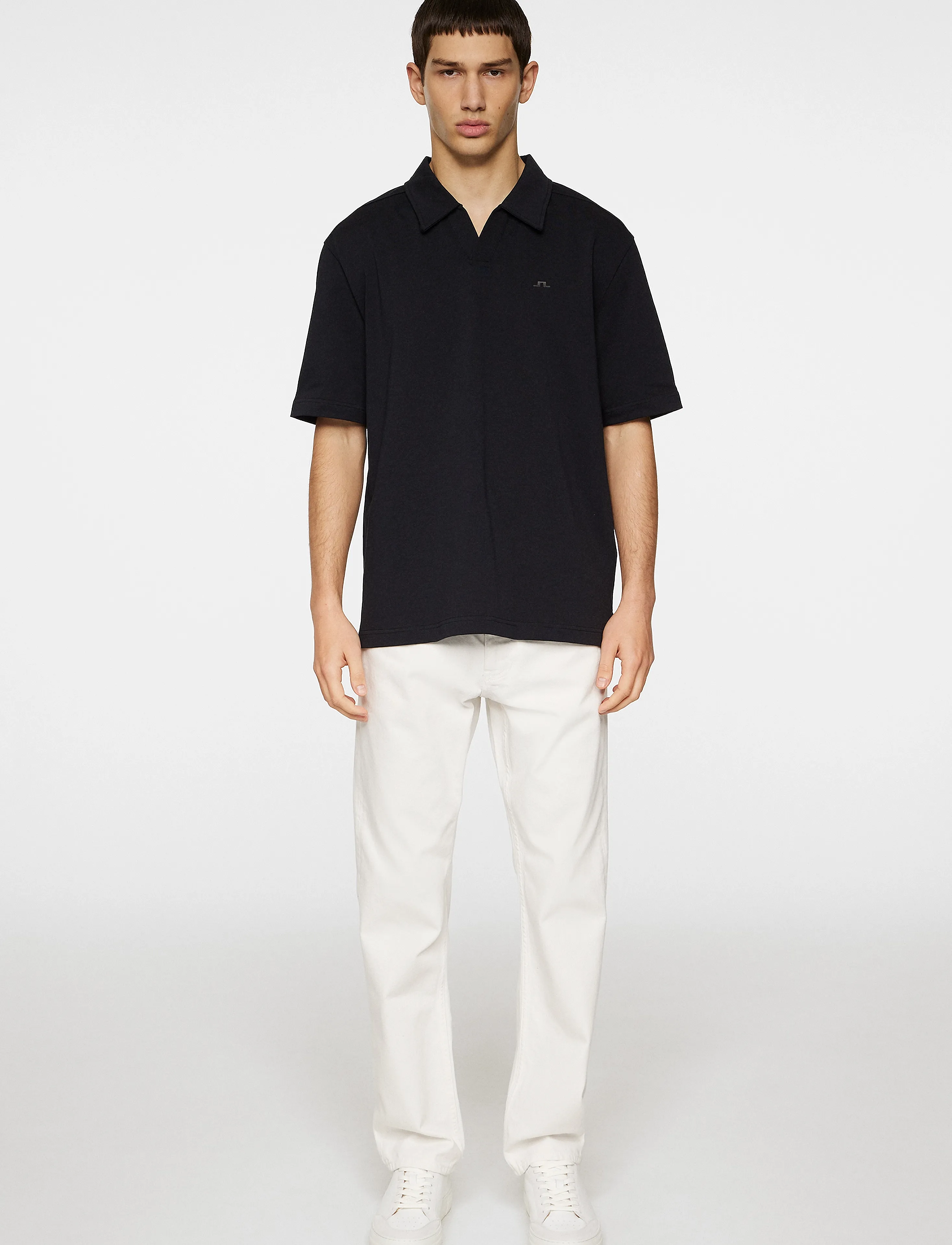 J. Lindeberg - Roy relaxed Polo Pique - stutterma pólóbolir - black - 4