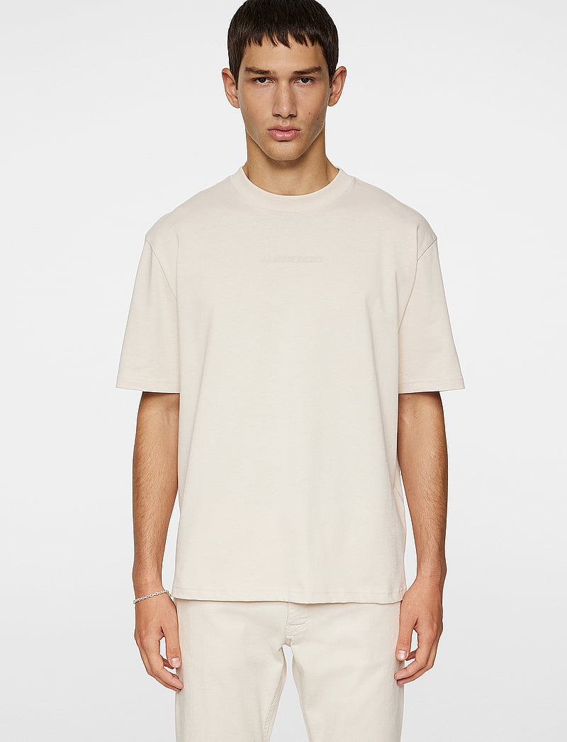J. Lindeberg - Hale Heavy Logo T-shirt - lyhythihaiset - moonbeam - 0