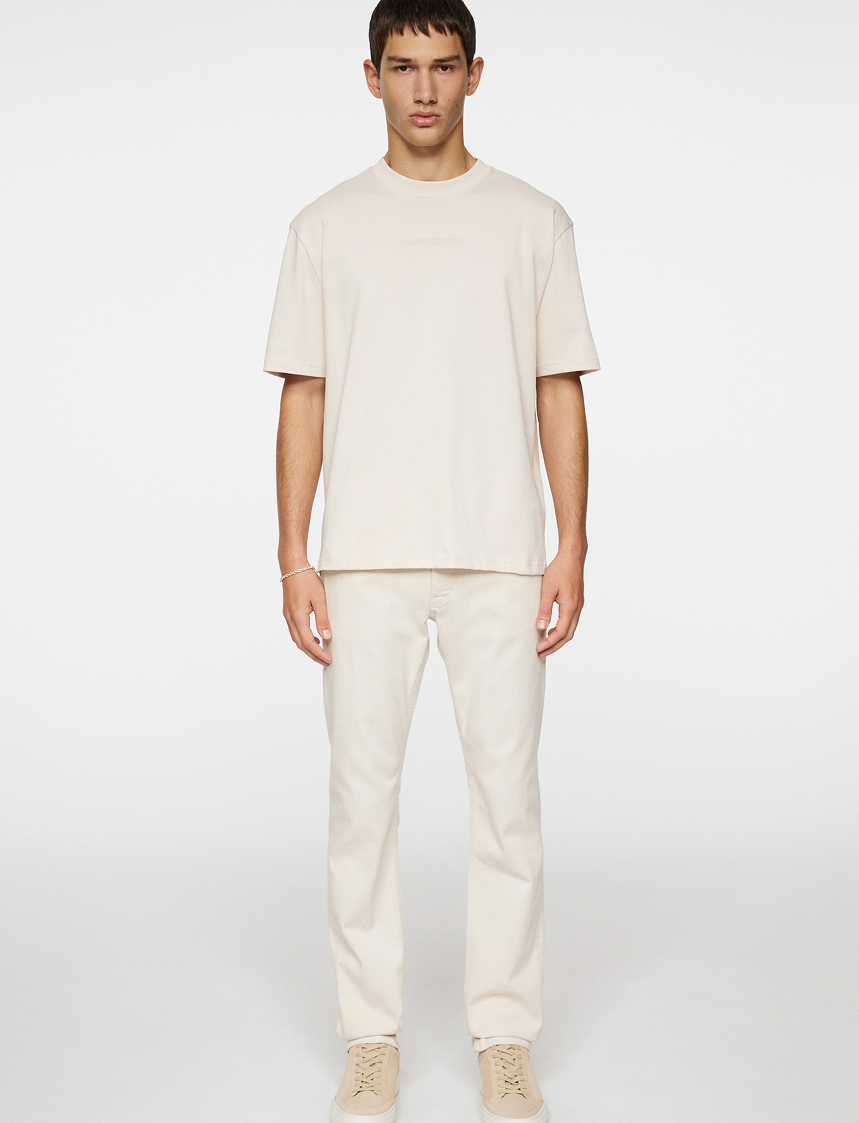 J. Lindeberg - Hale Heavy Logo T-shirt - moonbeam - 4