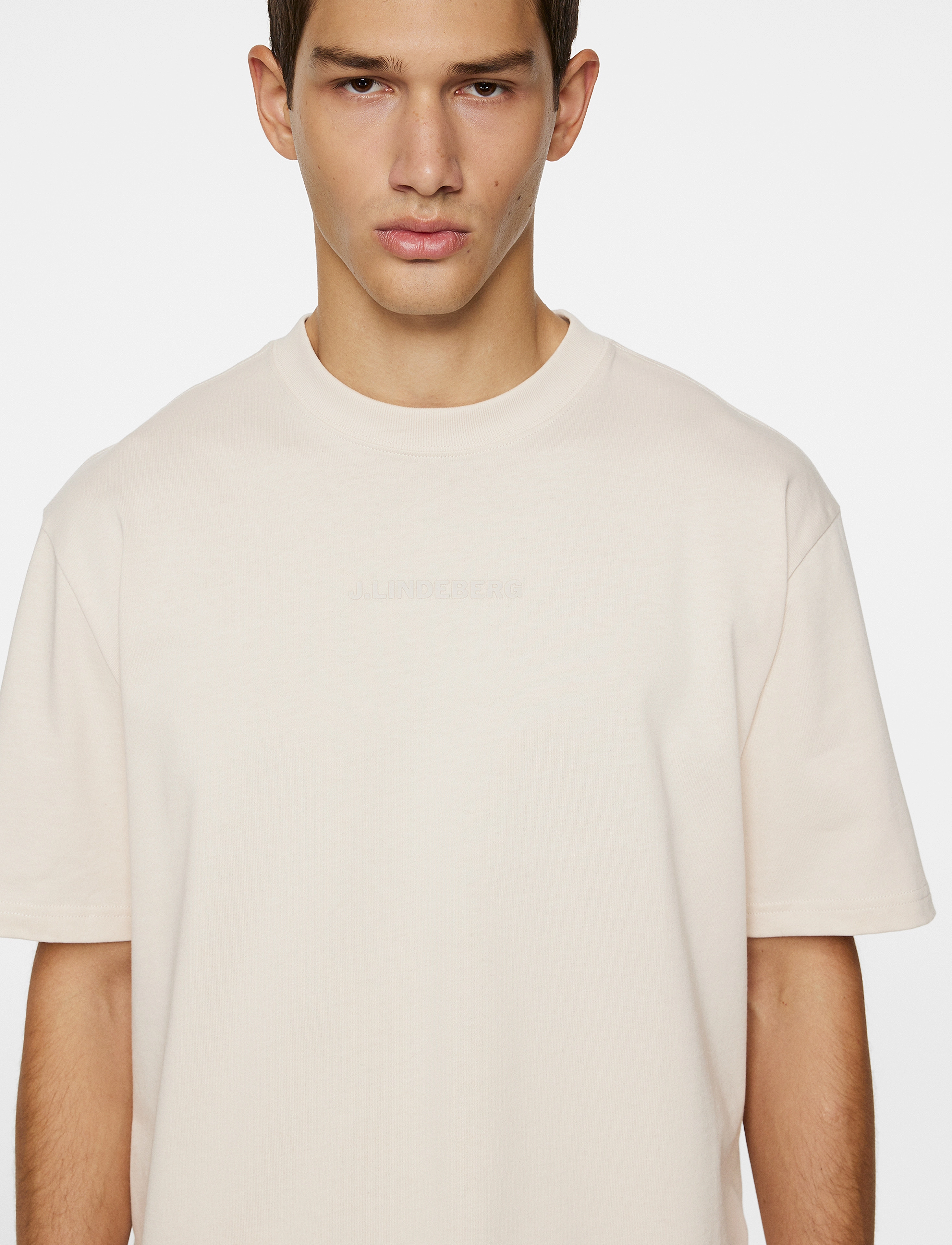 J. Lindeberg - Hale Heavy Logo T-shirt - moonbeam - 5