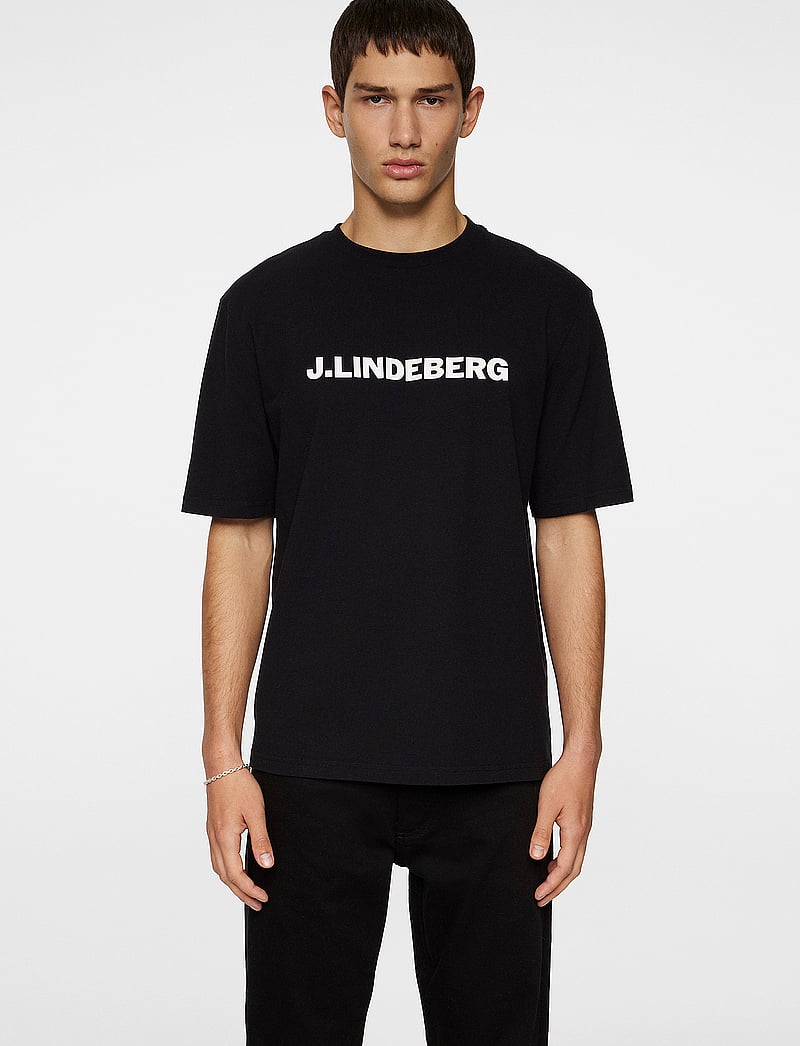 J. Lindeberg - Parcy Logo Tee - lühikeste varrukatega t-särgid - black - 0