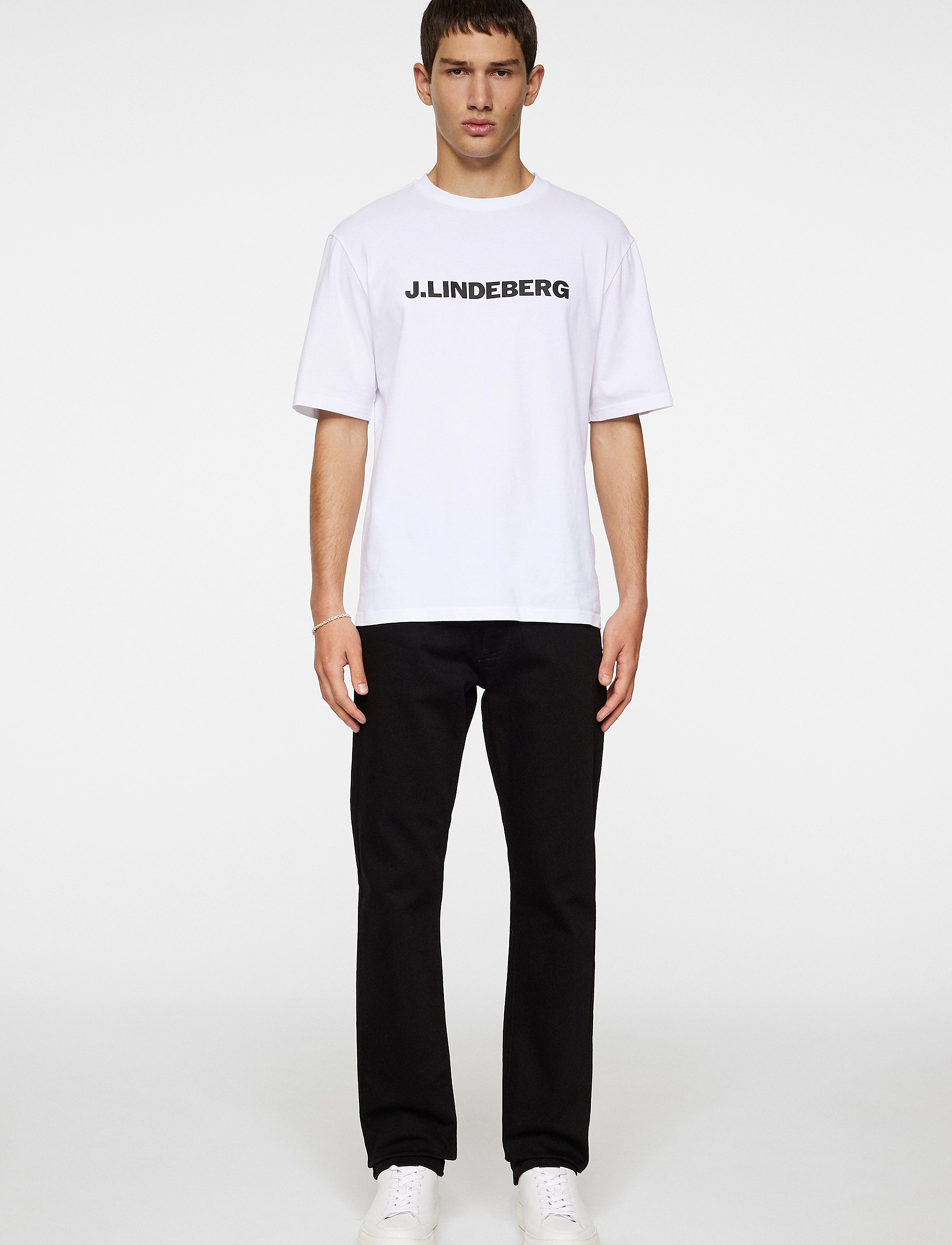 J. Lindeberg - Parcy Logo Tee - short-sleeved t-shirts - white - 4
