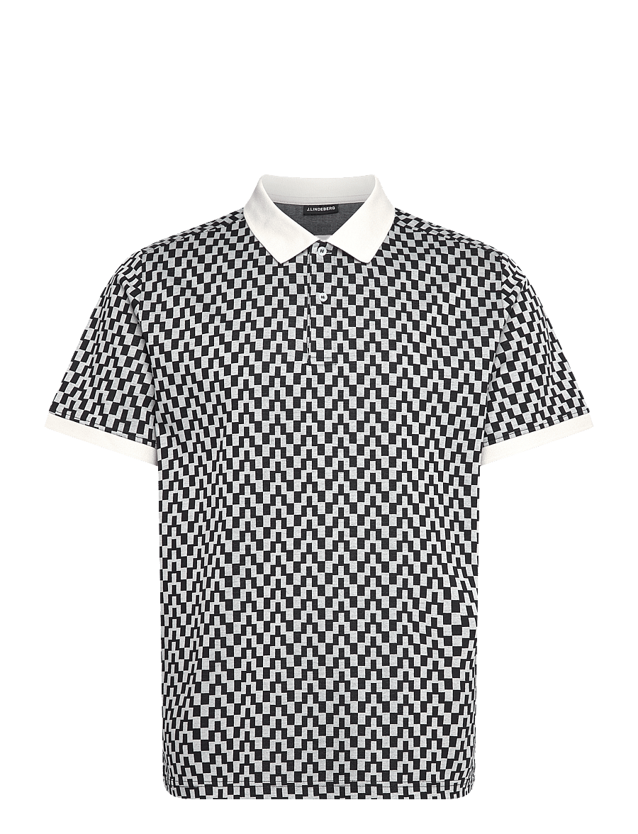J. Lindeberg - Devon Jacquard Polo - kurzärmelig - bridge stack moonbeam - 1