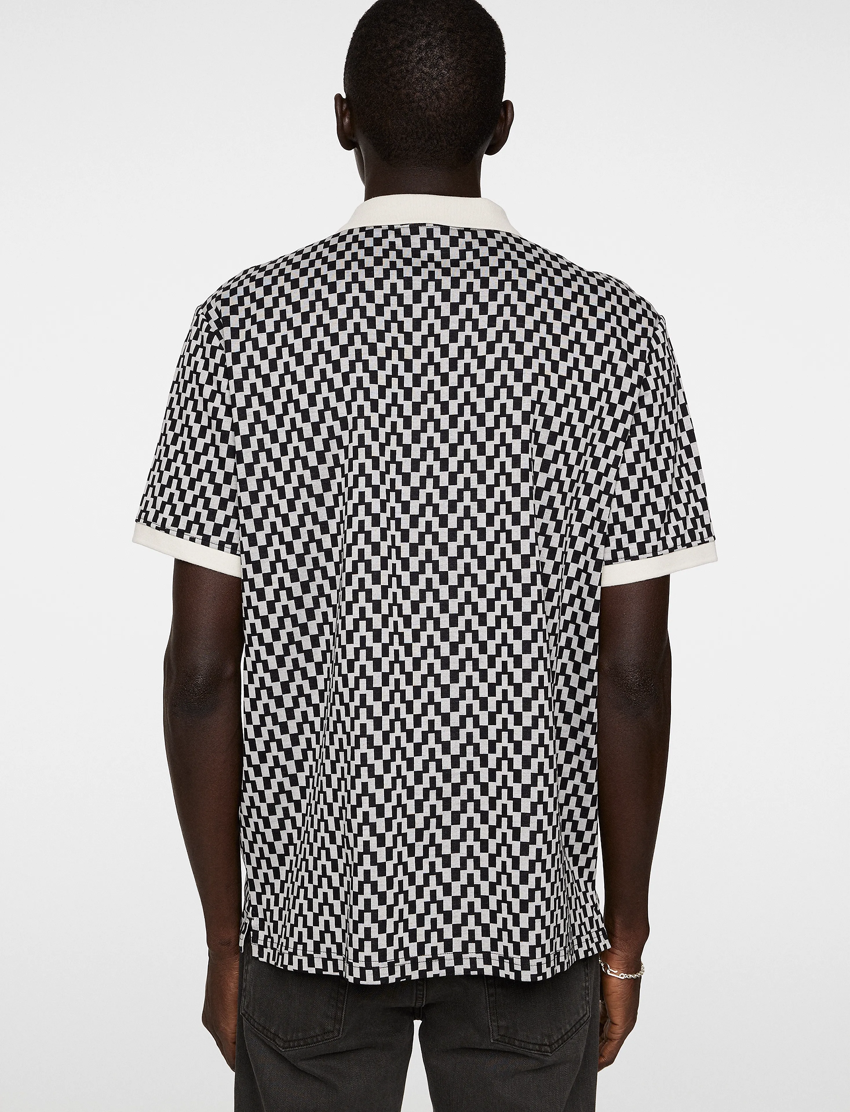 J. Lindeberg - Devon Jacquard Polo - short-sleeved polos - bridge stack moonbeam - 3