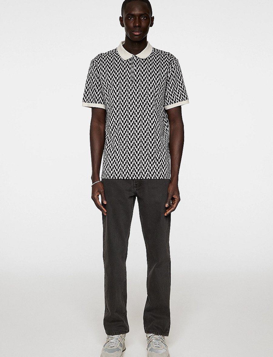 J. Lindeberg - Devon Jacquard Polo - kurzärmelig - bridge stack moonbeam - 4