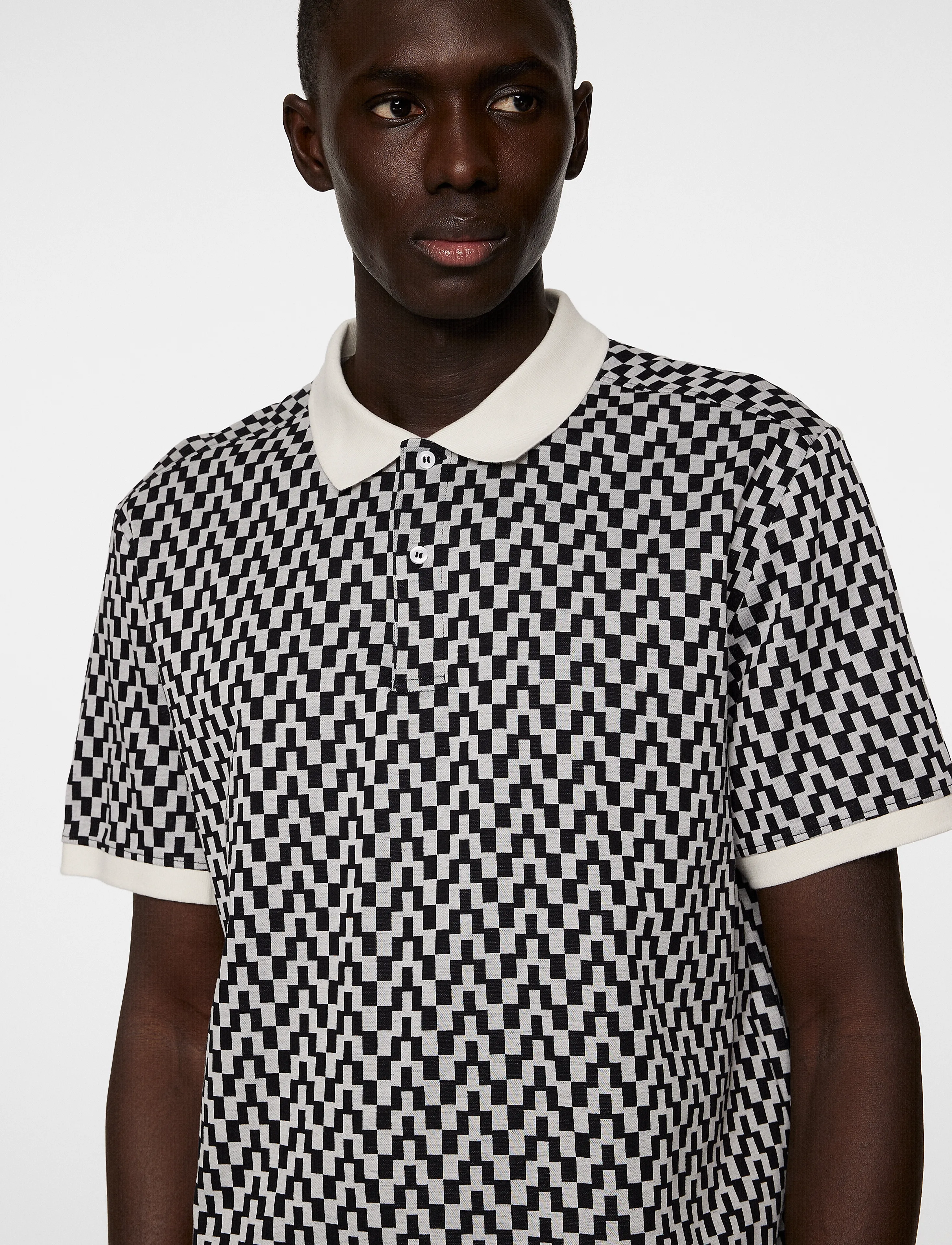 J. Lindeberg - Devon Jacquard Polo - short-sleeved polos - bridge stack moonbeam - 5