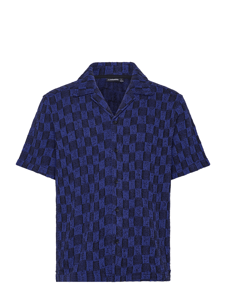 J. Lindeberg - Torpa Resort Jersey Shirt - kurzarmhemden - bridge stack blue - 1