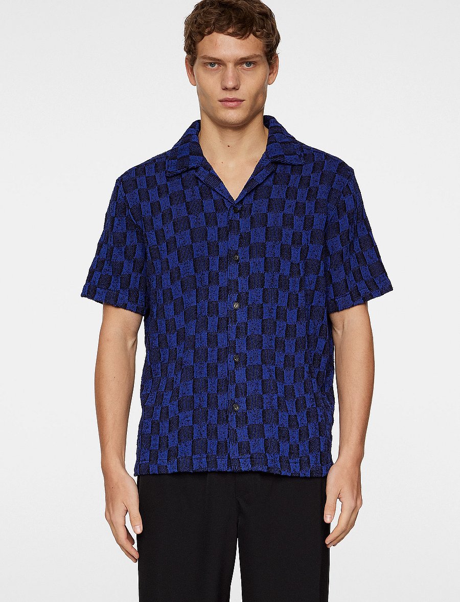 J. Lindeberg - Torpa Resort Jersey Shirt - kurzarmhemden - bridge stack blue - 0