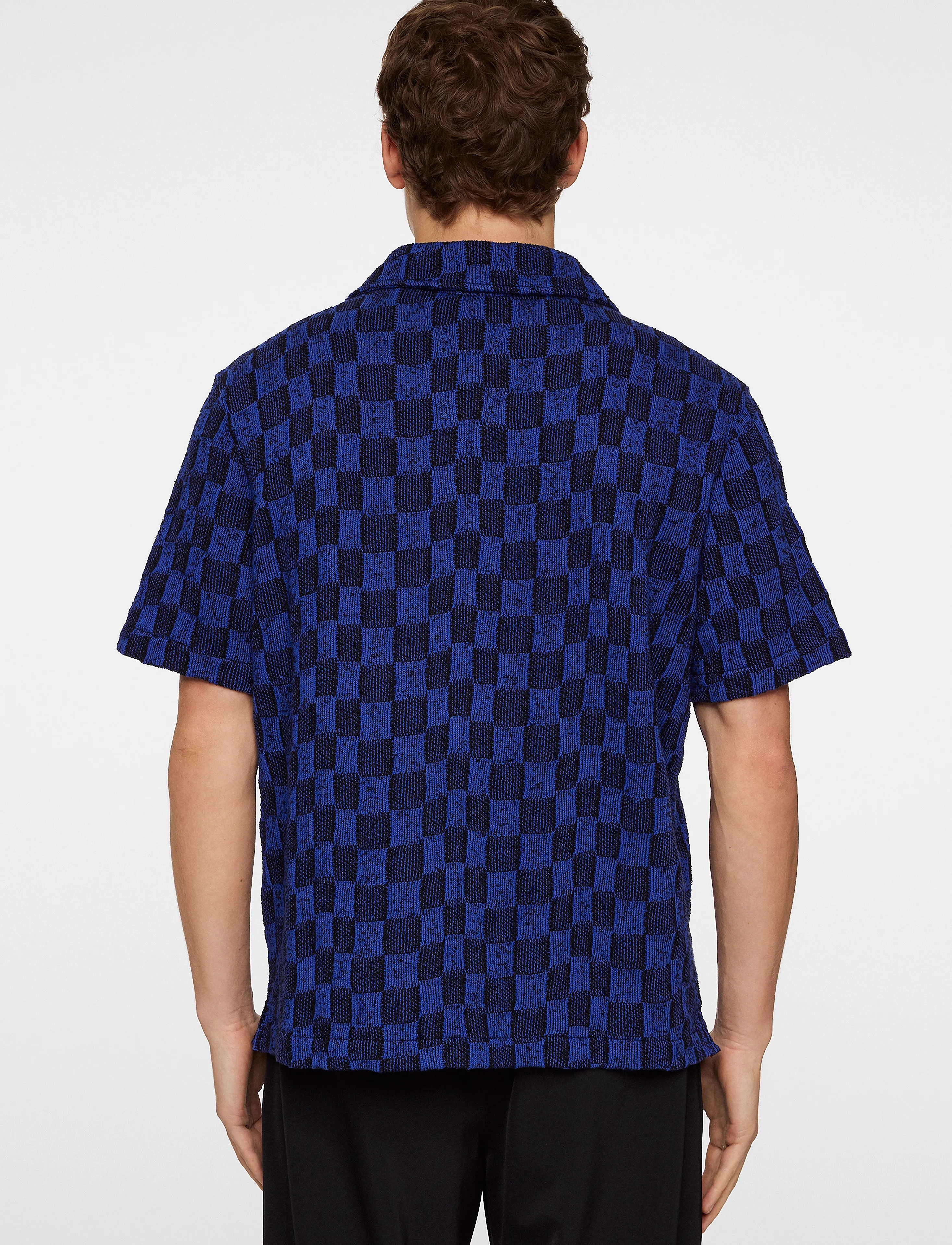 J. Lindeberg - Torpa Resort Jersey Shirt - kortærmede skjorter - bridge stack blue - 3