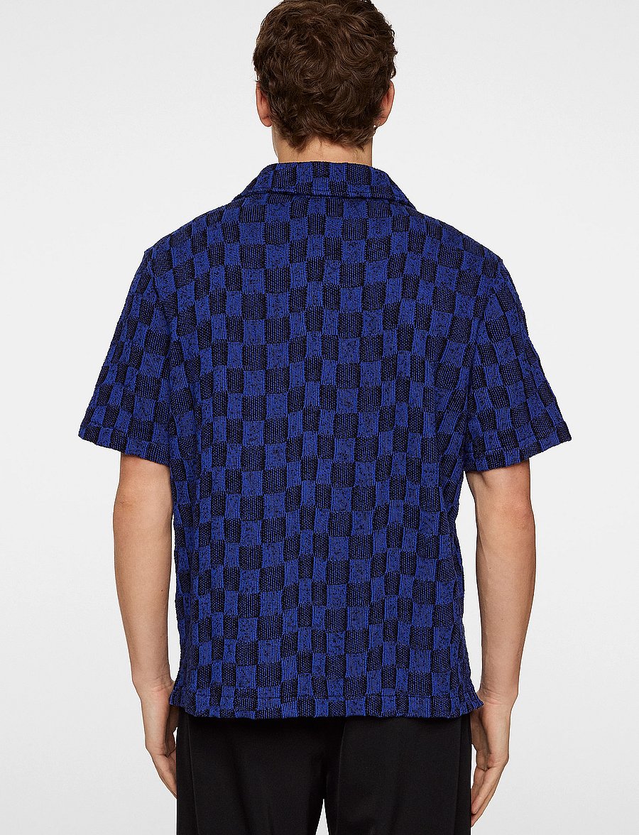 J. Lindeberg - Torpa Resort Jersey Shirt - kurzarmhemden - bridge stack blue - 3