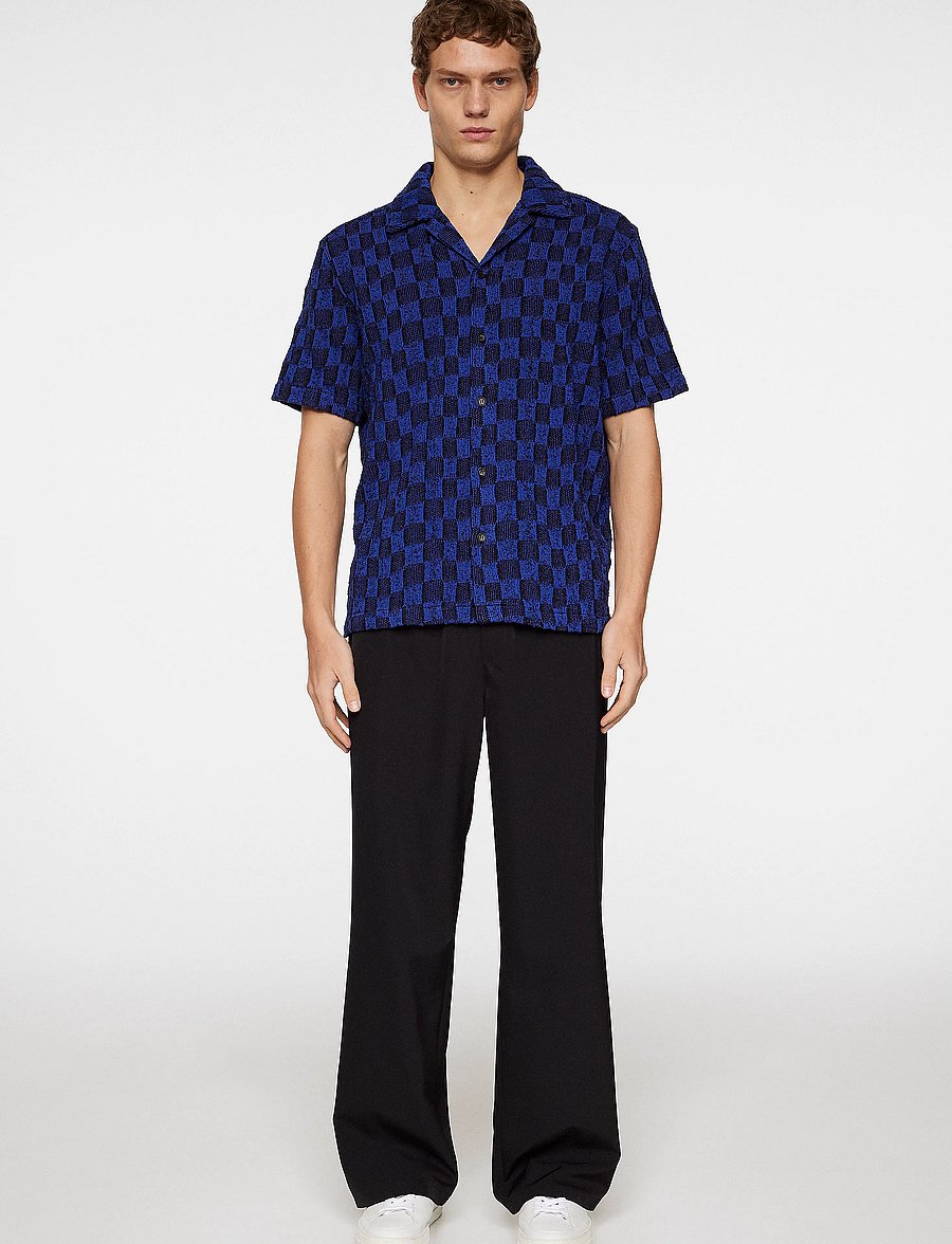 J. Lindeberg - Torpa Resort Jersey Shirt - kurzarmhemden - bridge stack blue - 4