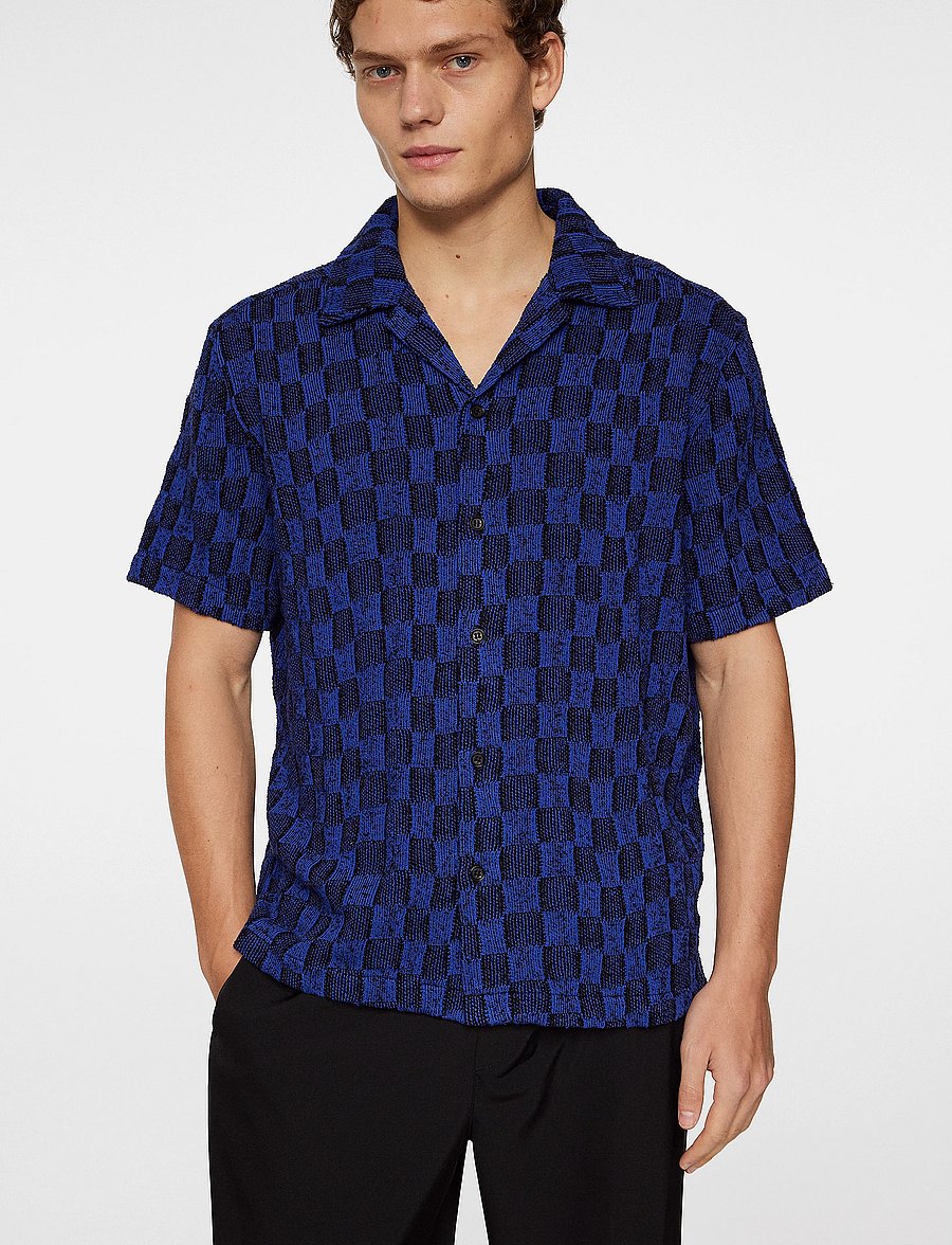 J. Lindeberg - Torpa Resort Jersey Shirt - kurzarmhemden - bridge stack blue - 5