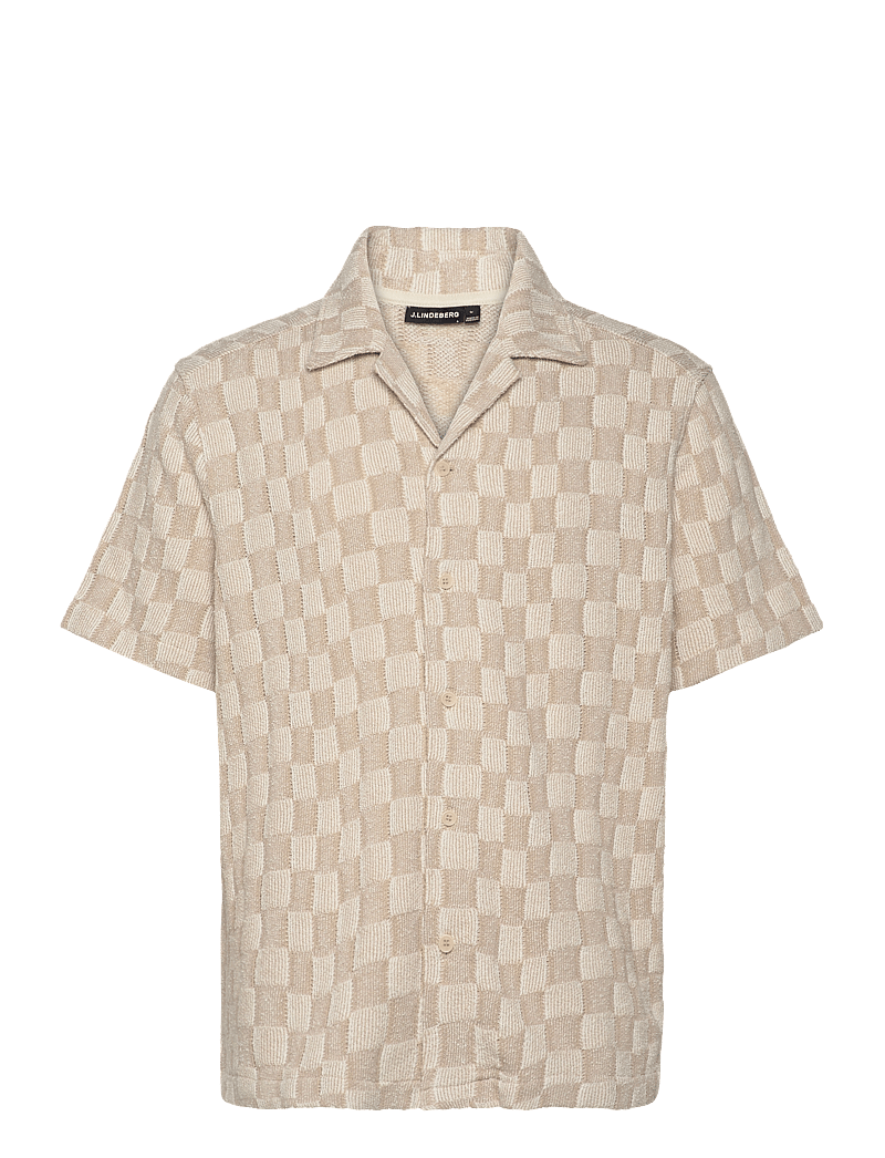 J. Lindeberg - Torpa Resort Jersey Shirt - krótki rękaw - bridge stack moonbeam - 1