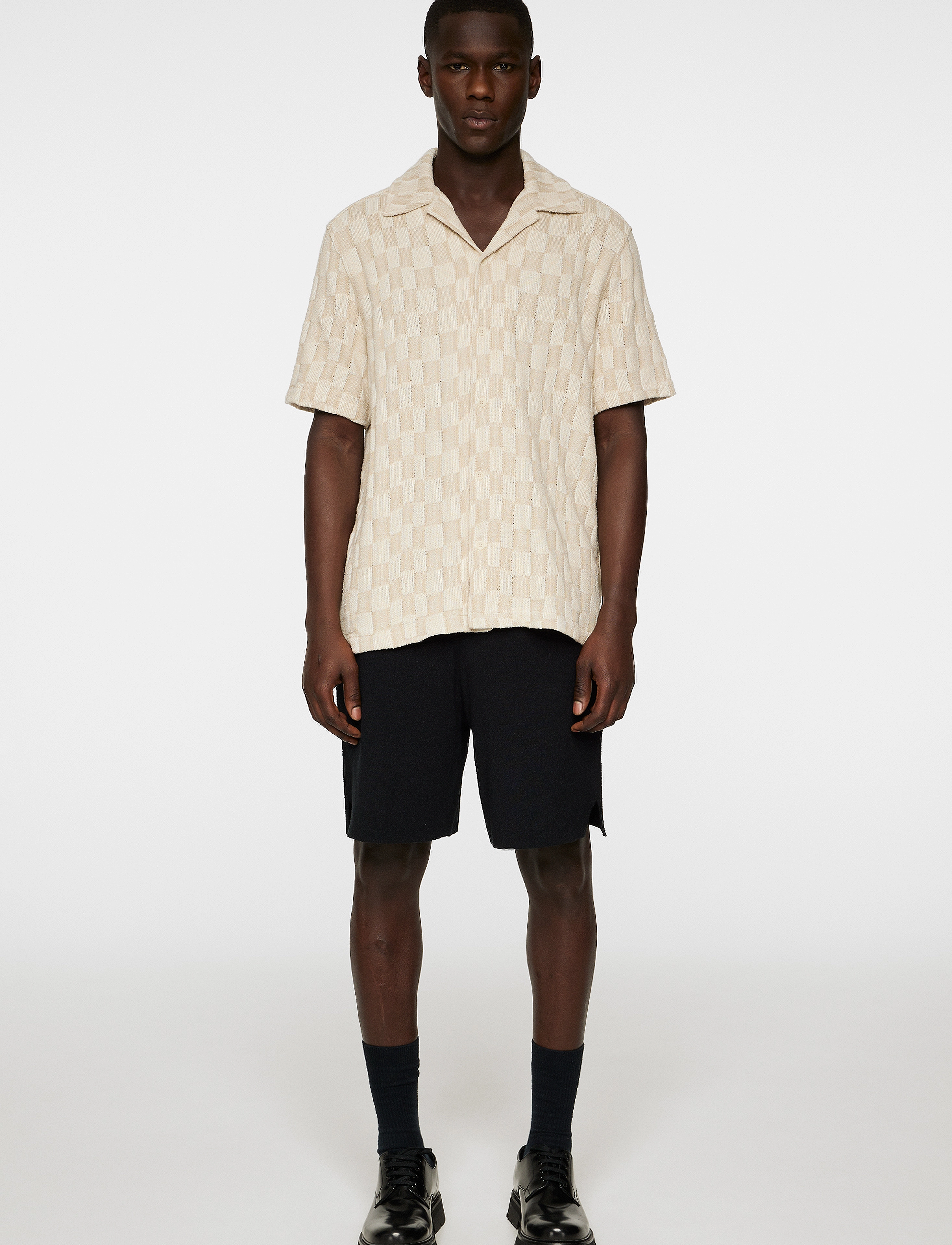 J. Lindeberg - Torpa Resort Jersey Shirt - kortermede skjorter - bridge stack moonbeam - 4