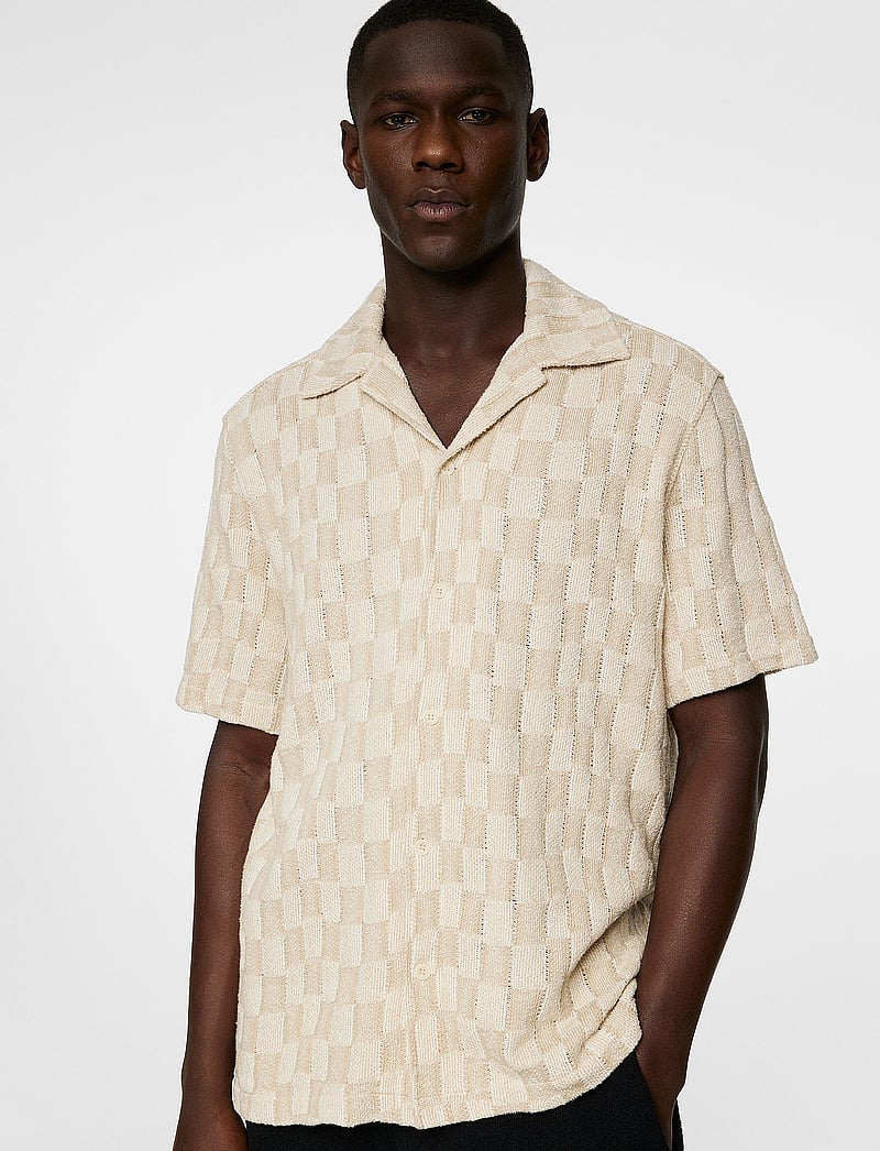 J. Lindeberg - Torpa Resort Jersey Shirt - krótki rękaw - bridge stack moonbeam - 5
