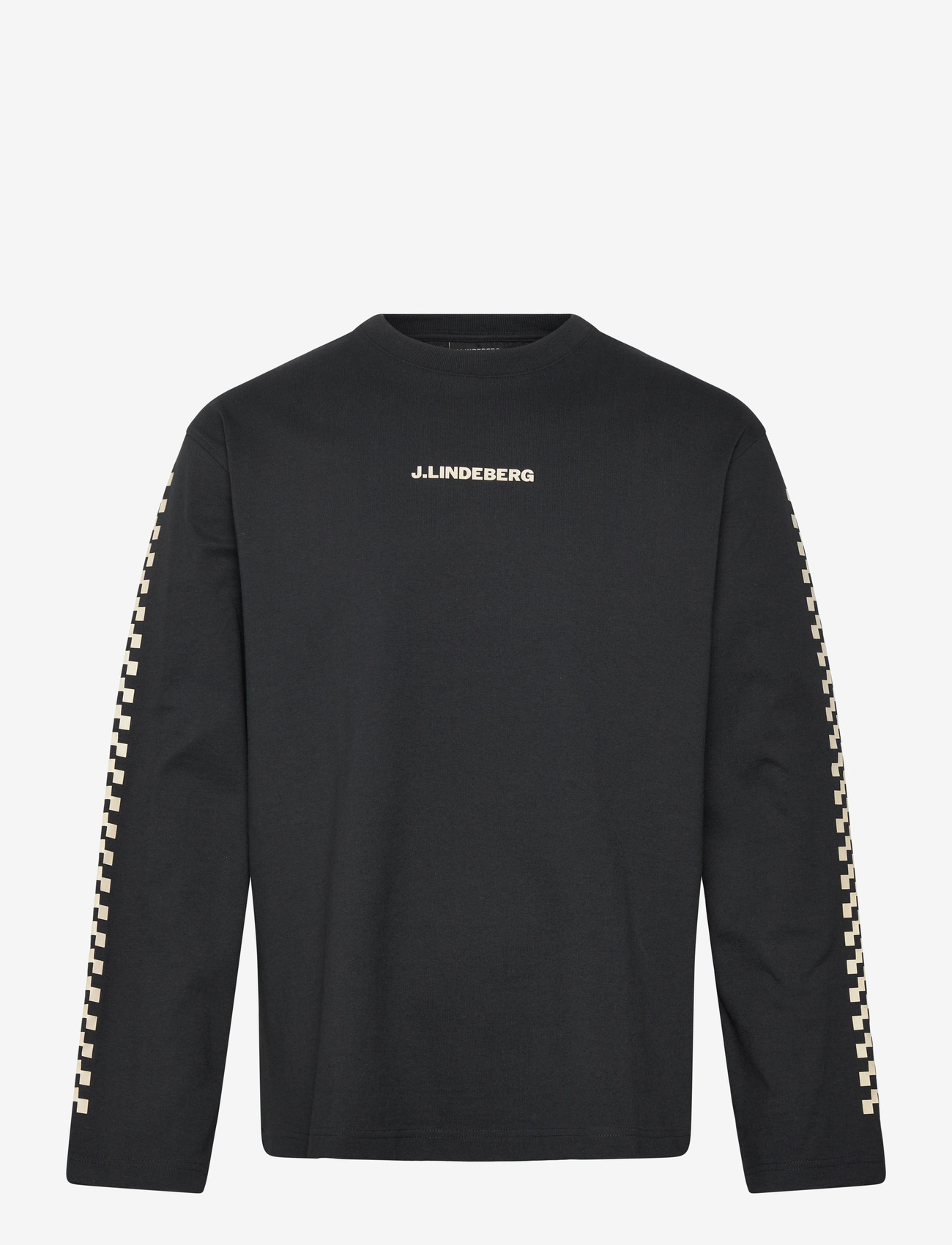 J. Lindeberg - Walsh LS Print T-shirt - långärmade t-shirts - black - 0