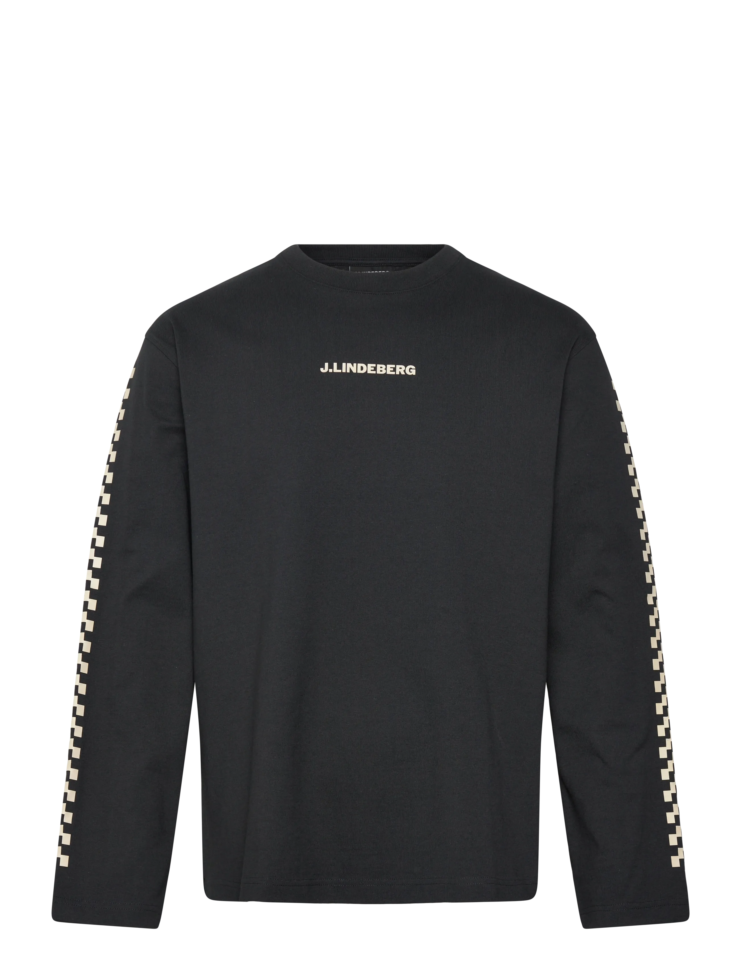 J. Lindeberg Walsh LS Print T-shirt - Letzte Chance - BLACK / cream