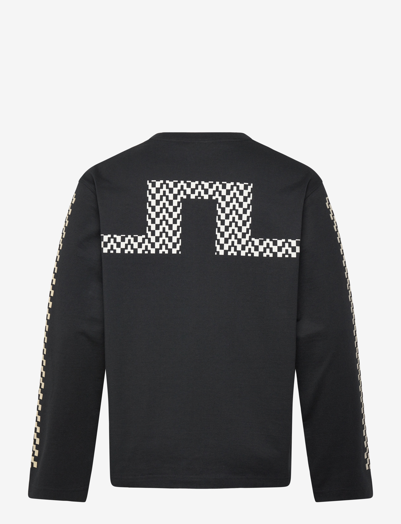 J. Lindeberg - Walsh LS Print T-shirt - långärmade t-shirts - black - 1