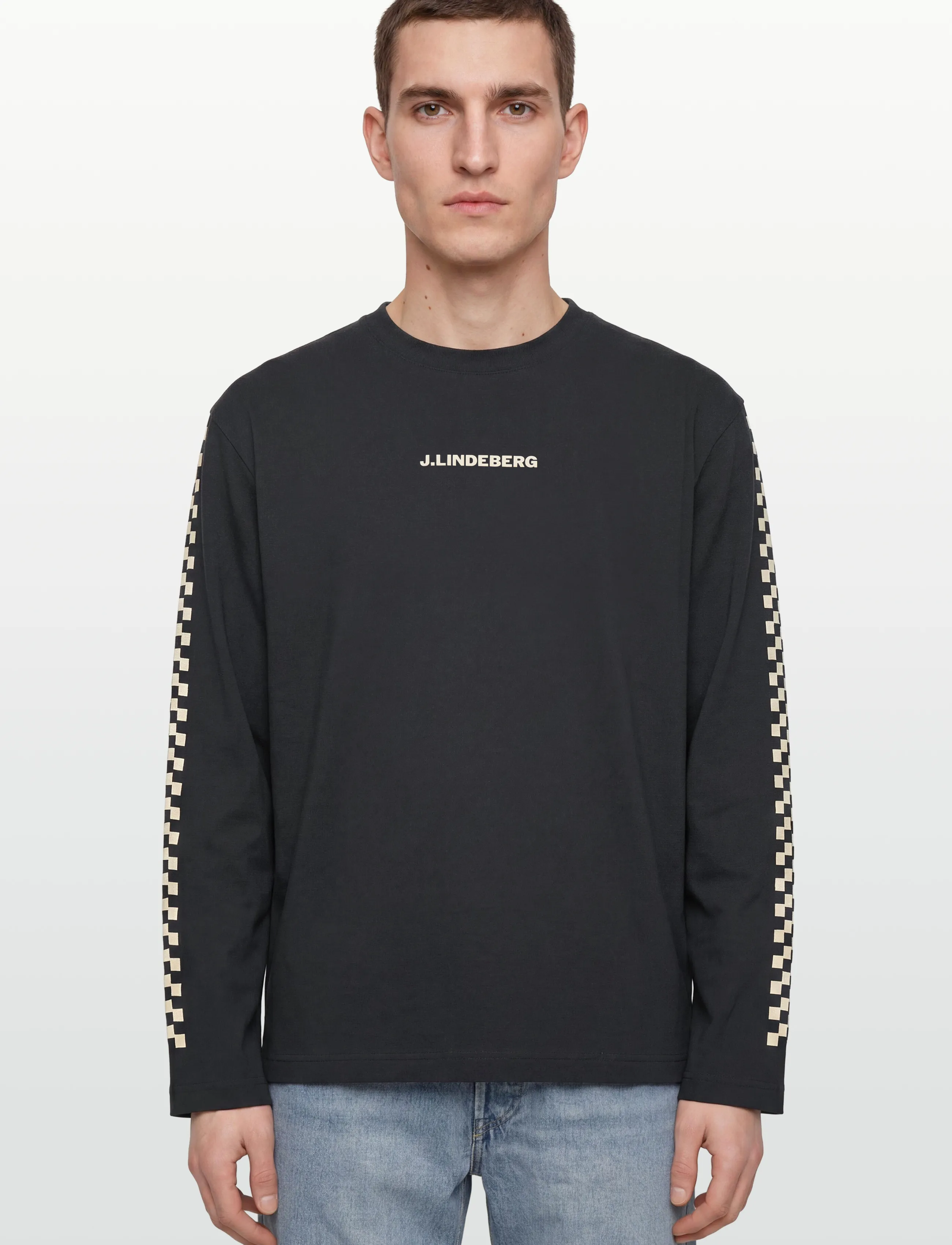 J. Lindeberg - Walsh LS Print T-shirt - t-shirts à manches longues - black - 3