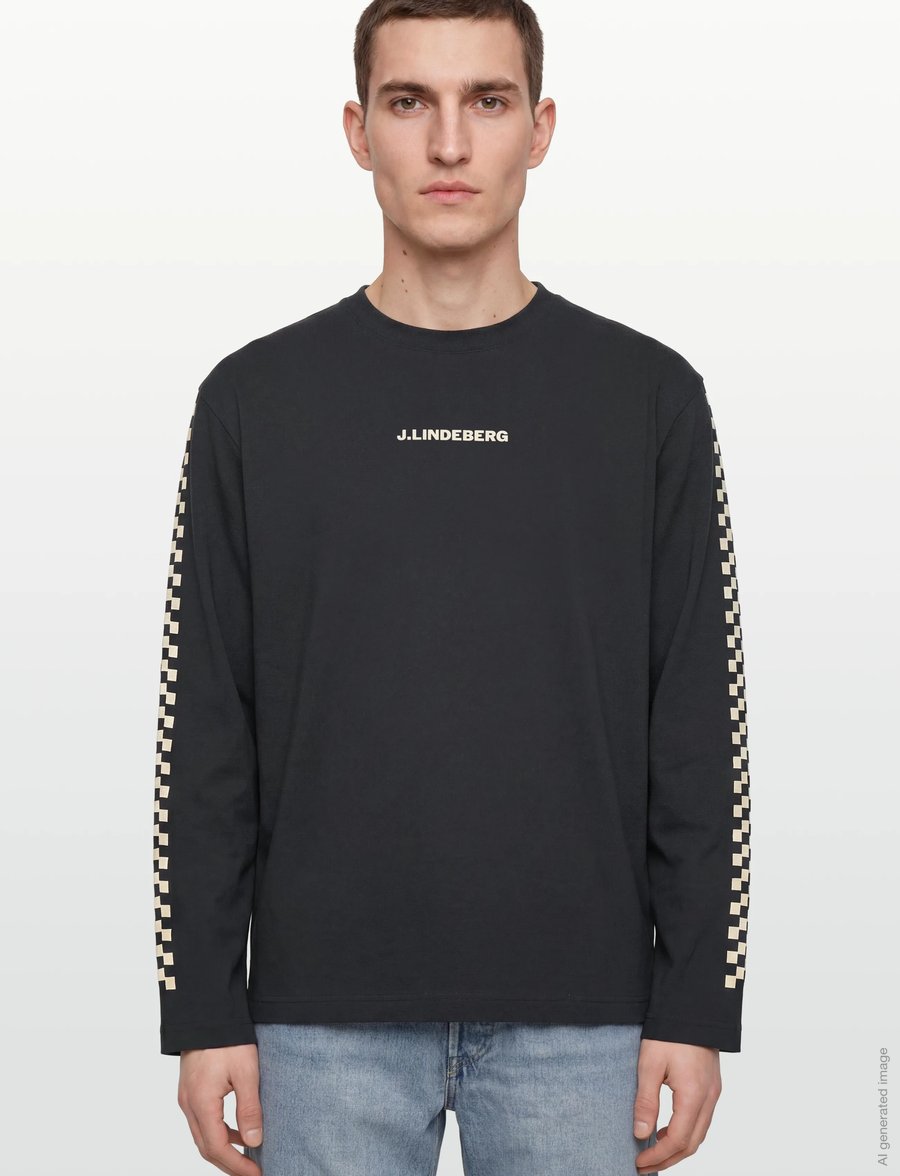 J. Lindeberg - Walsh LS Print T-shirt - langärmelig - black - 3