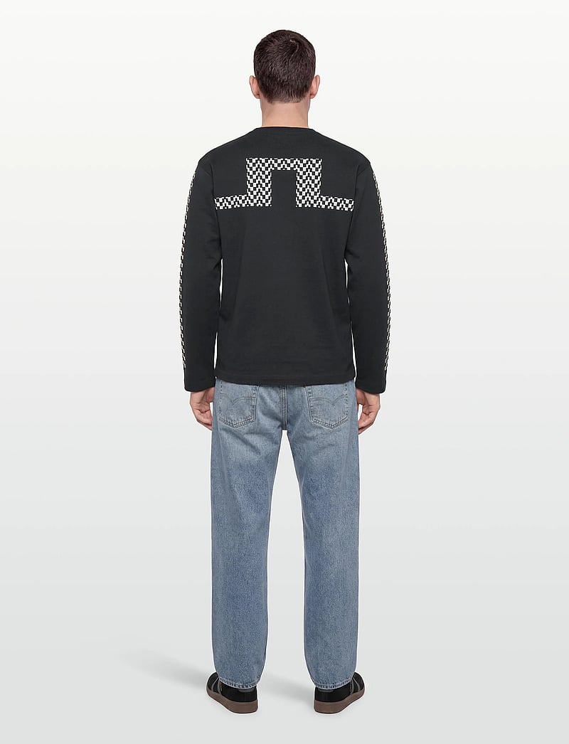 J. Lindeberg - Walsh LS Print T-shirt - langærmede t-shirts - black - 4