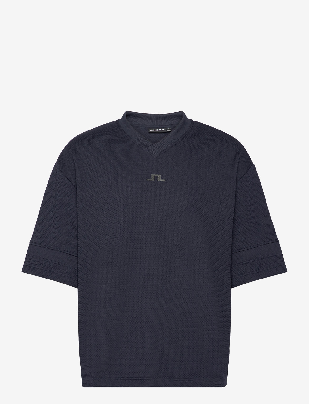 J. Lindeberg - Milos Jersey Mesh Tee - t-shirts med v-hals - jl navy - 1