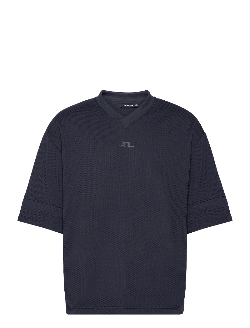 J. Lindeberg - Milos Jersey Mesh Tee - t-shirts med v-hals - jl navy - 1